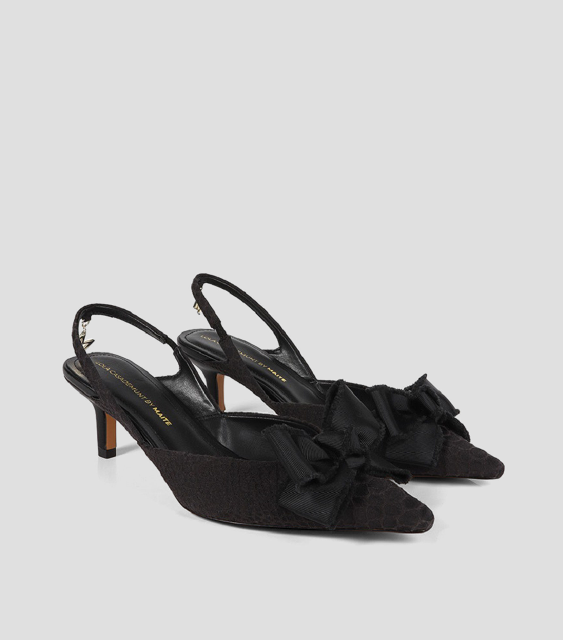 Zapatillas Slingback con tacón medio delgado Mujer