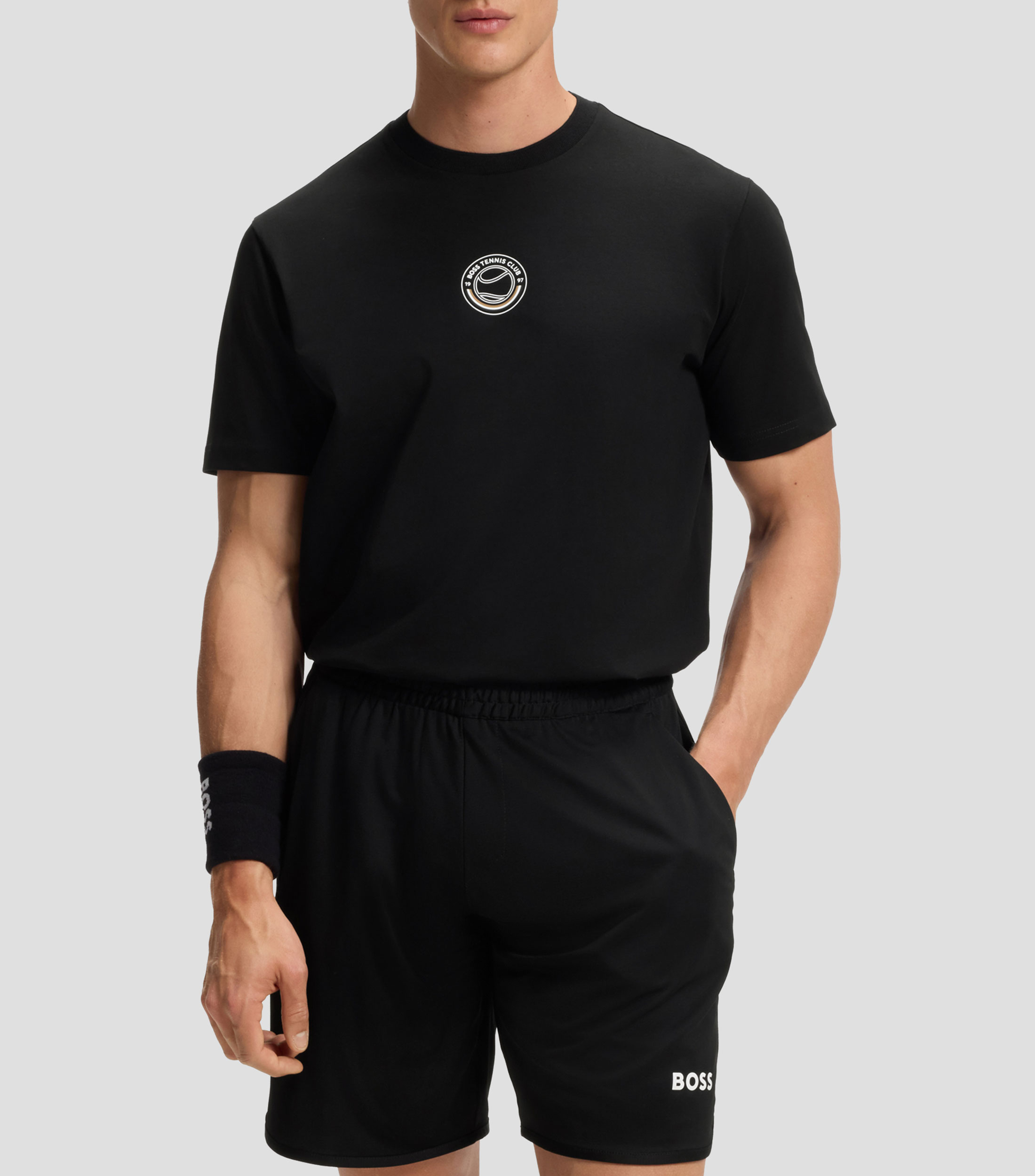 Playera de algodón elástico con ilustración de tenis Hombre