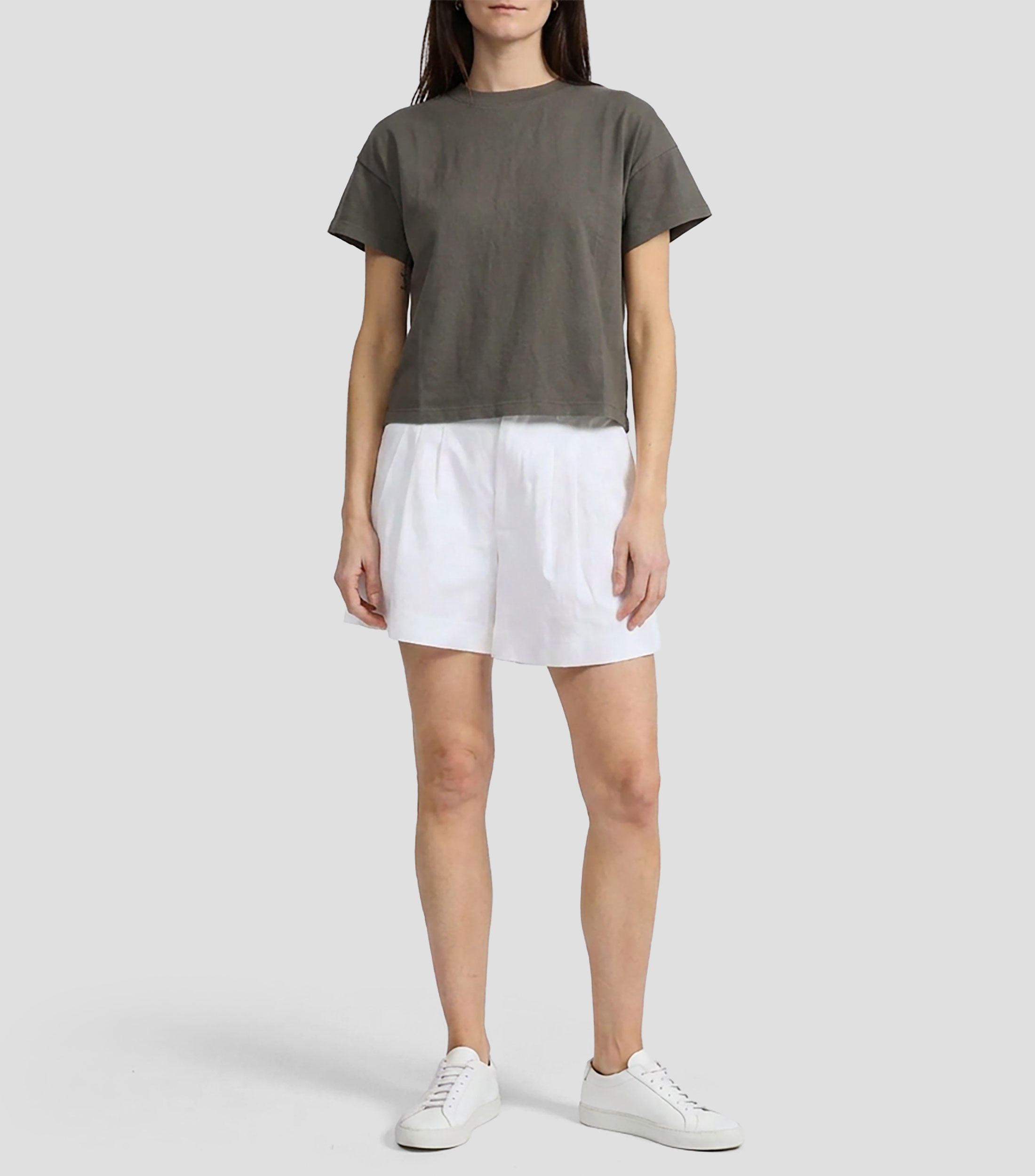Playera cuello redondo manga corta lisa Mujer