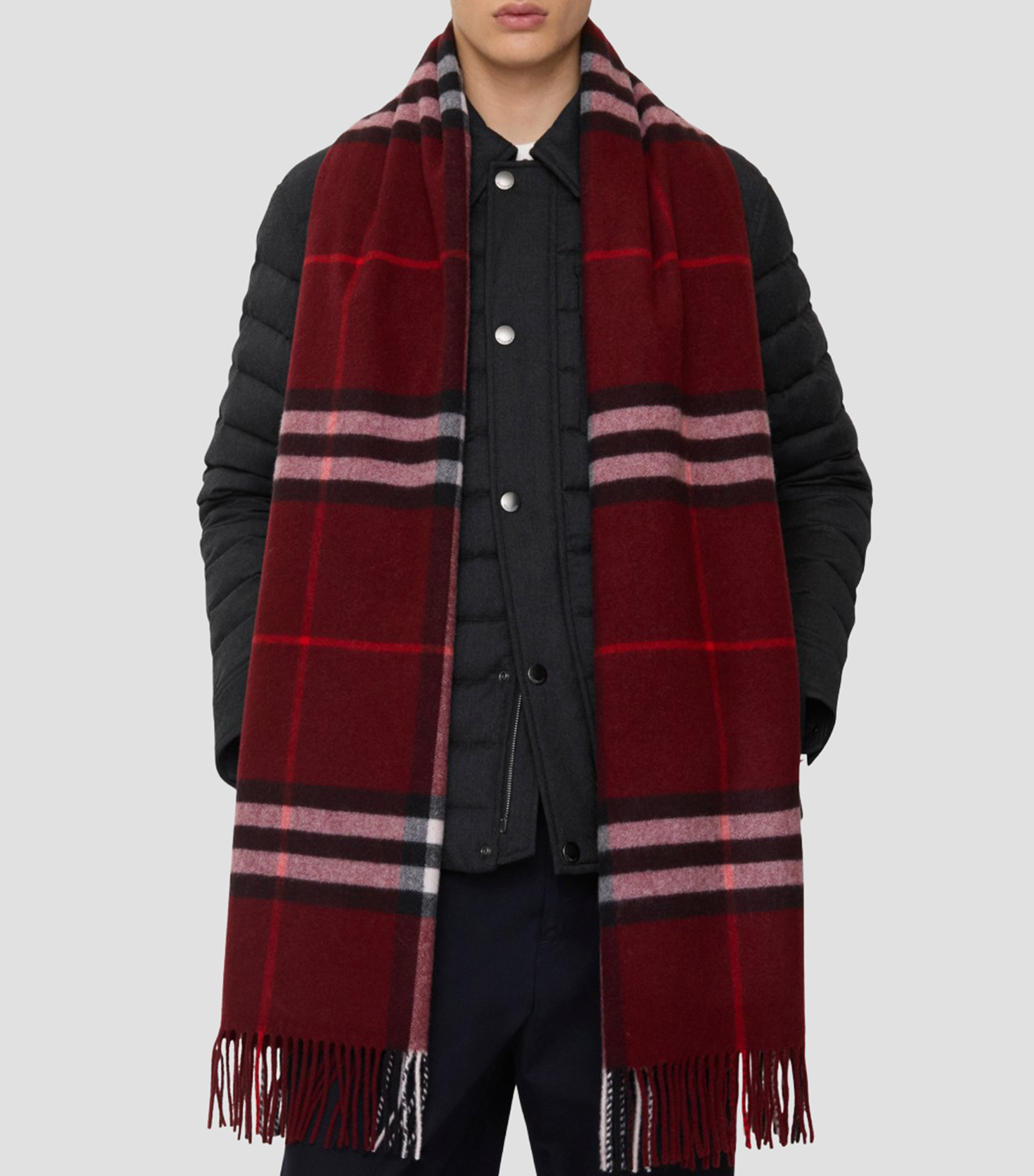 Bufanda roja con cuadros Unisex