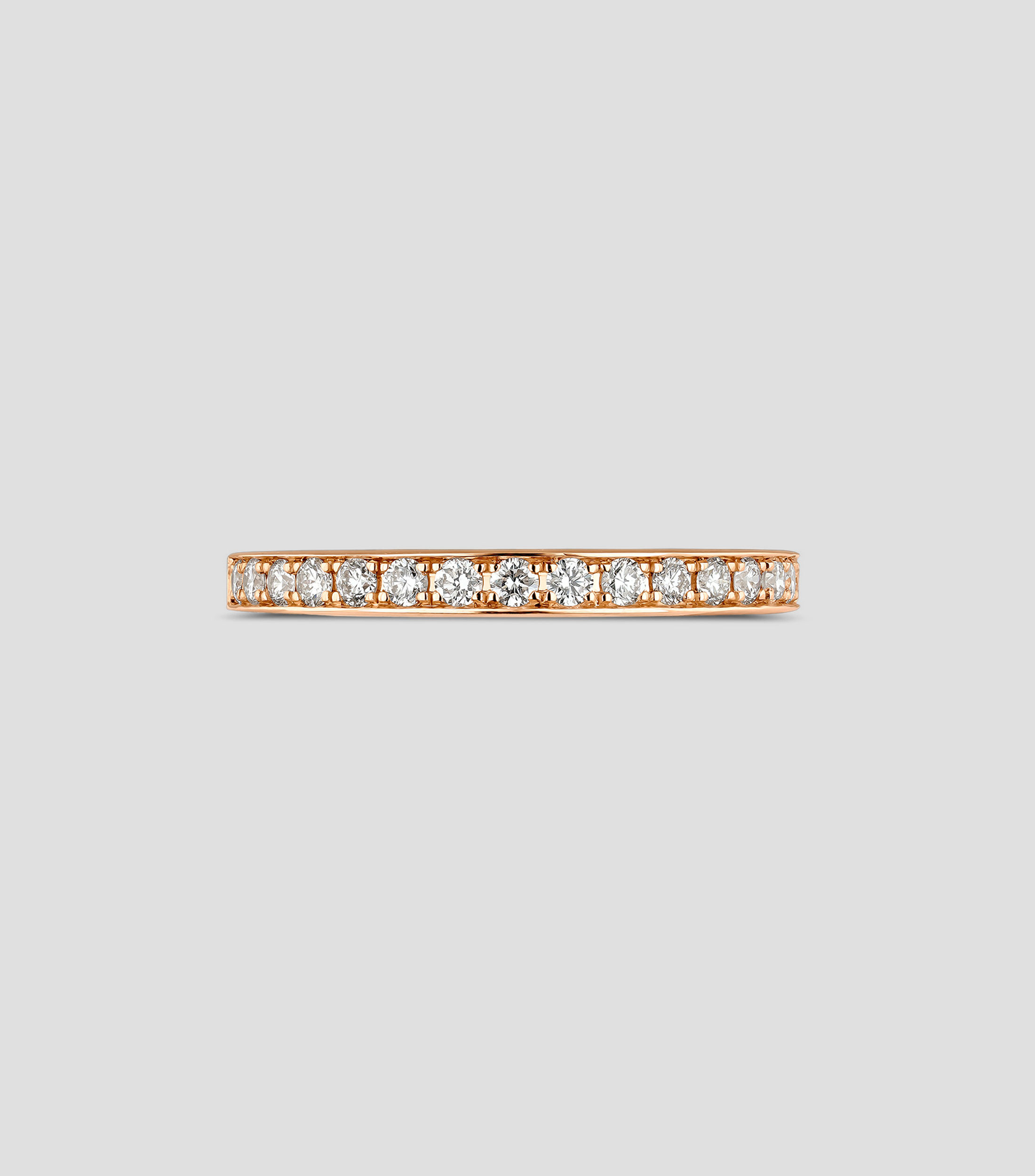 Anillo media alianza en Oro rosa de 18 kilates con diamantes Mujer