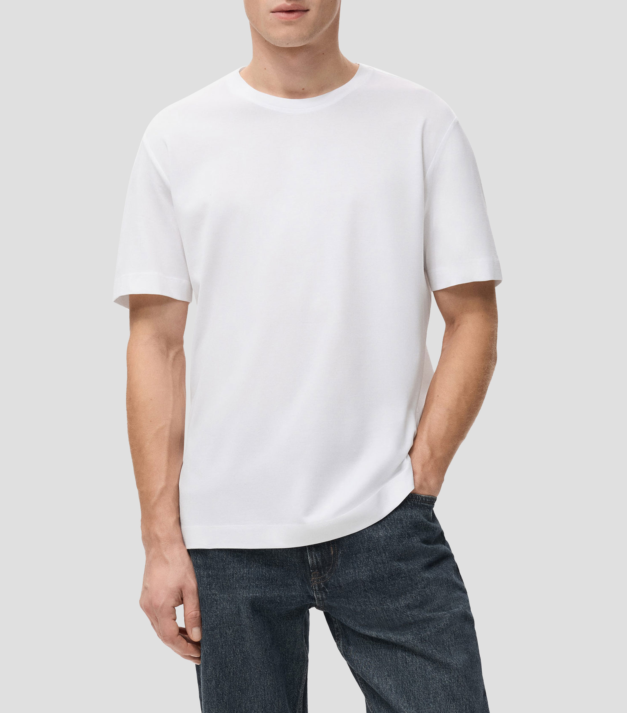 Playera cuello redondo manga corta lisa Hombre