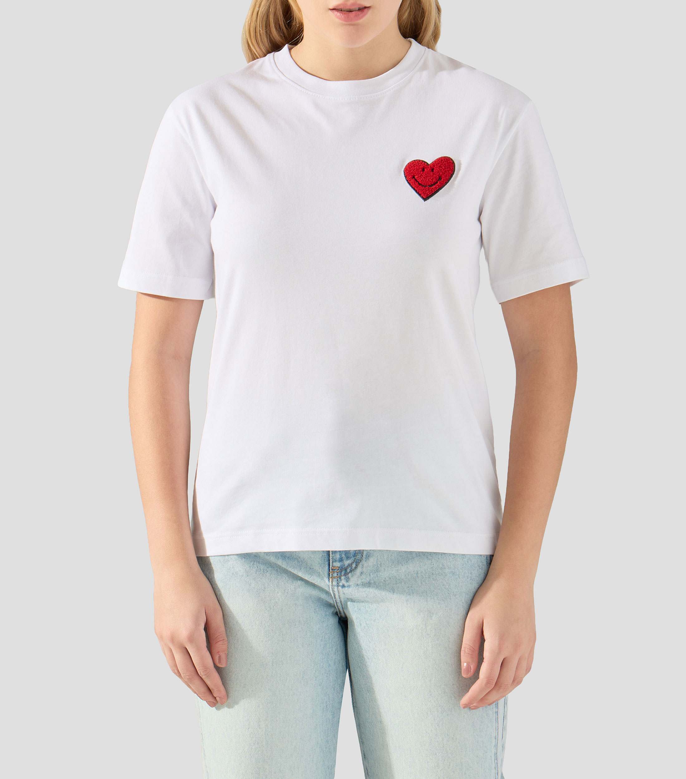 Playera cuello redondo manga corta lisa Mujer