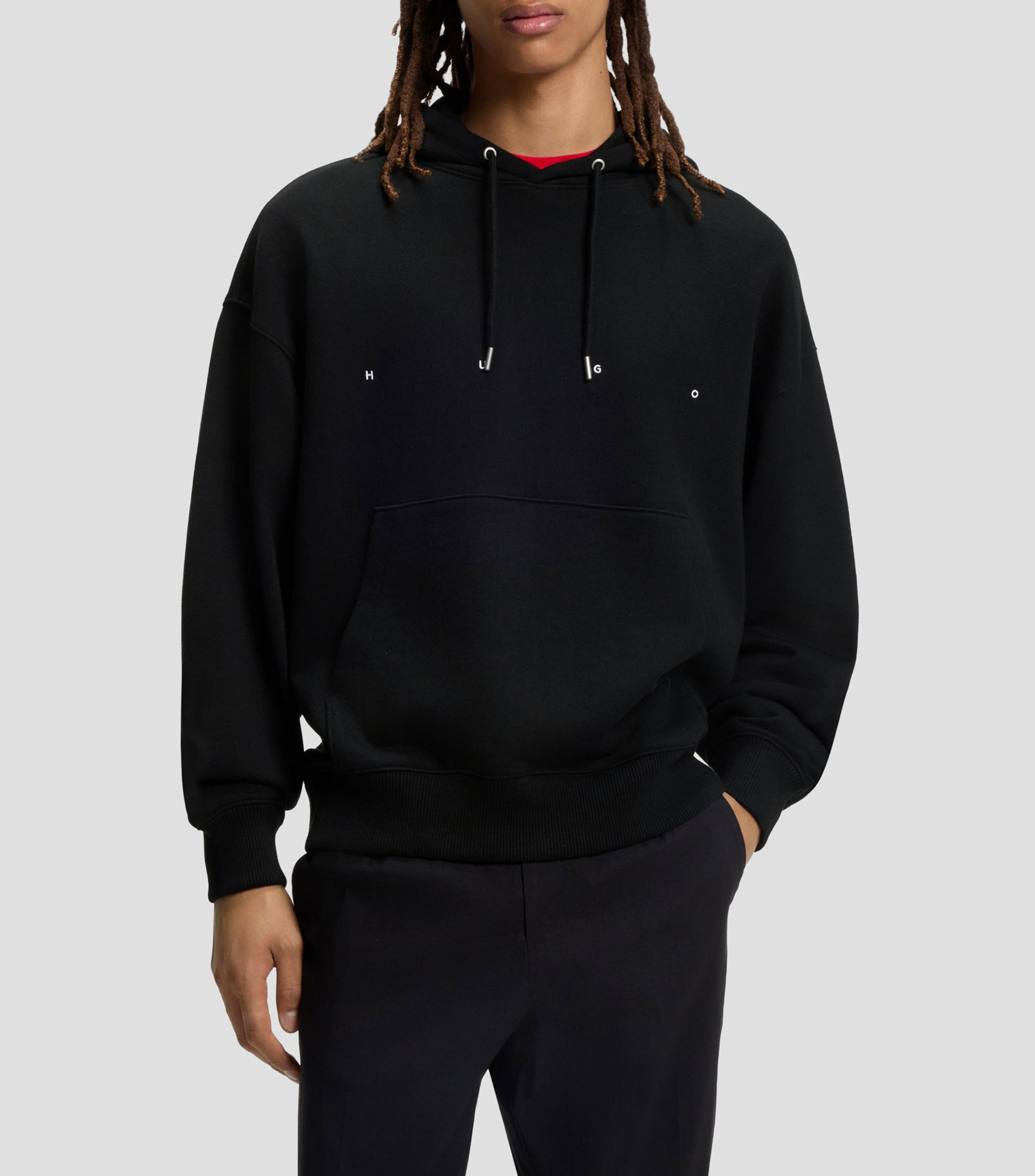 Sudadera oversized fit de felpa de algodón con capucha y estampado gráfico Hombre