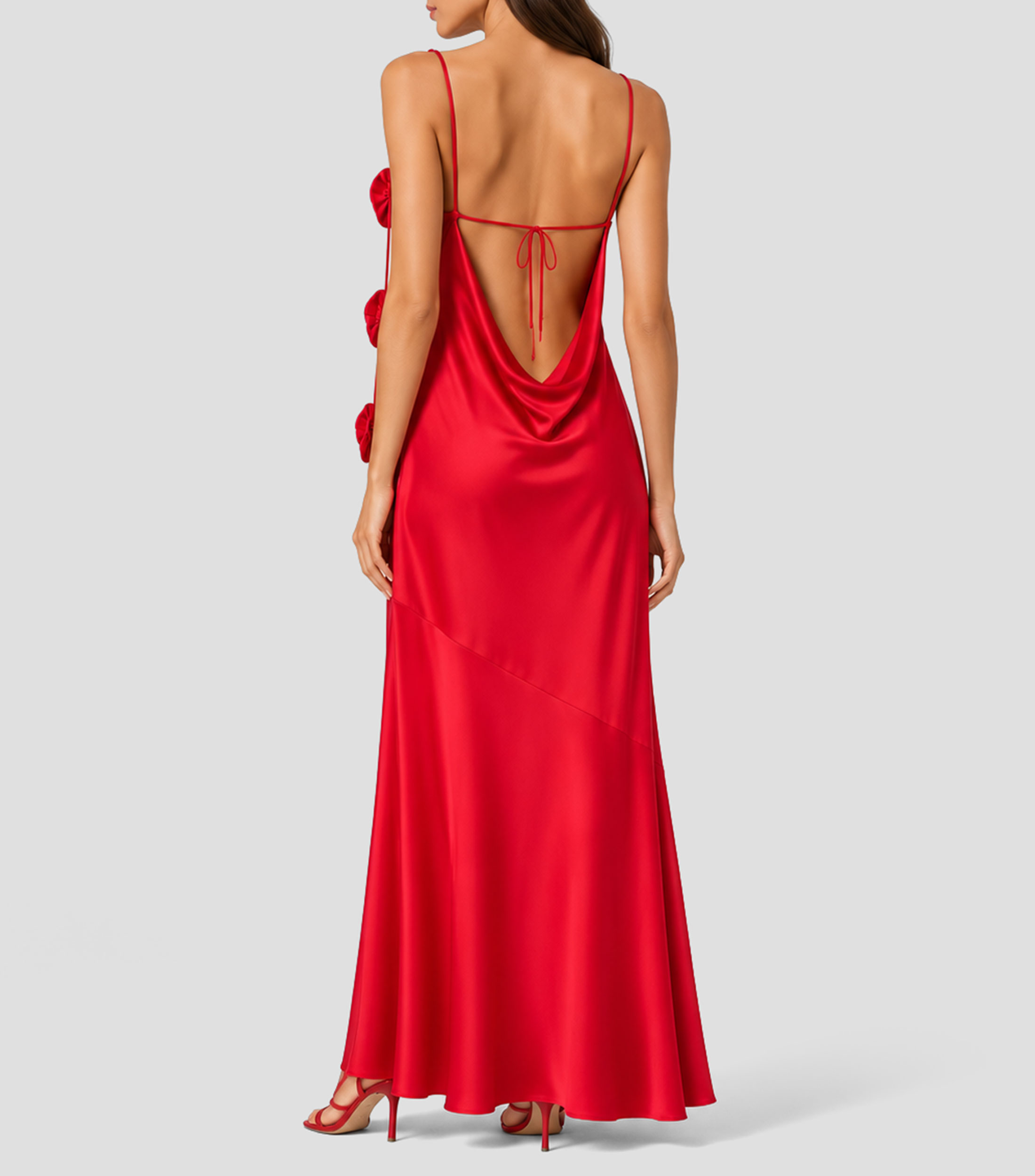 Vestido largo liso Mujer