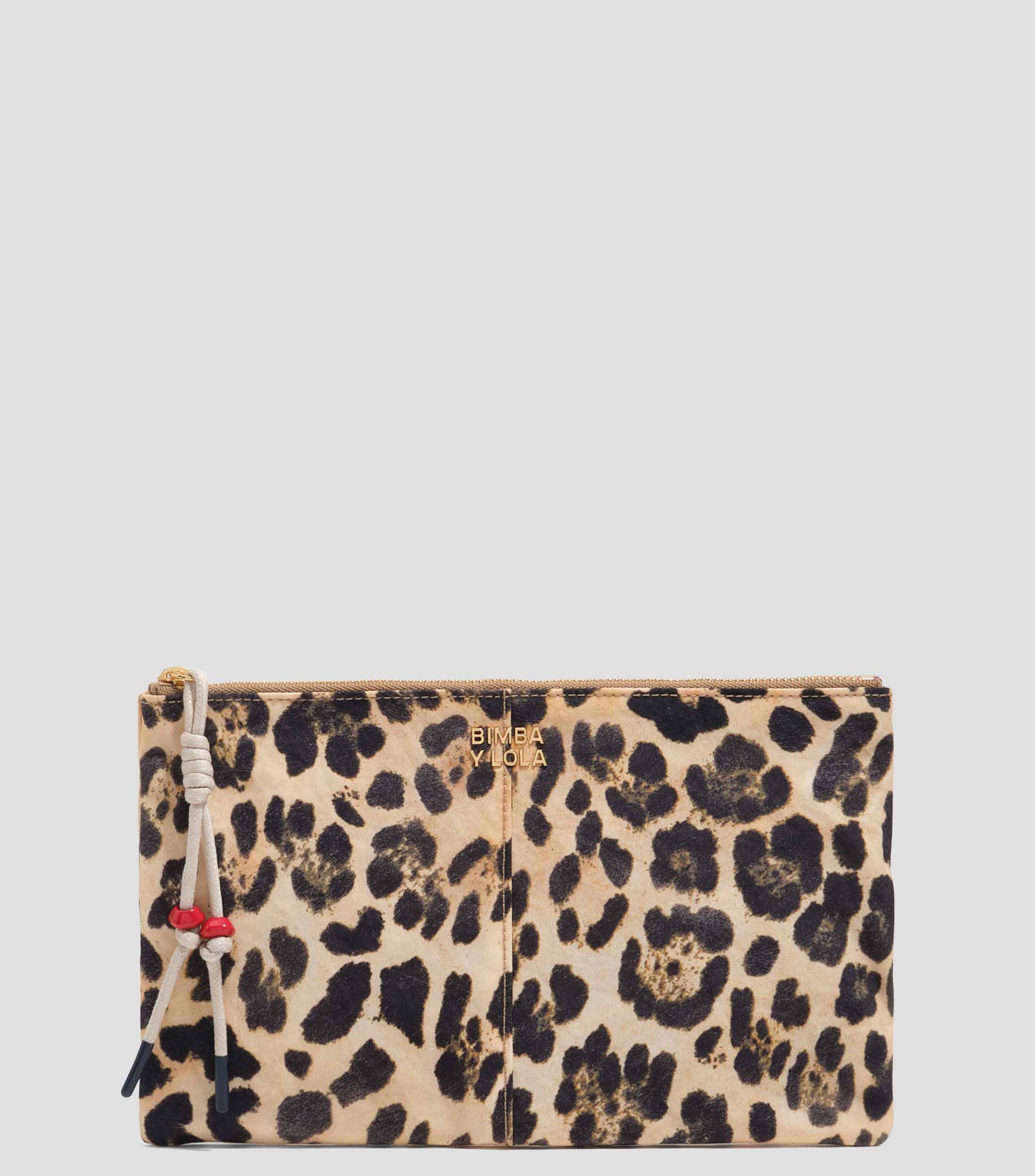 Cosmetiquera nylon leopardo natural Mujer