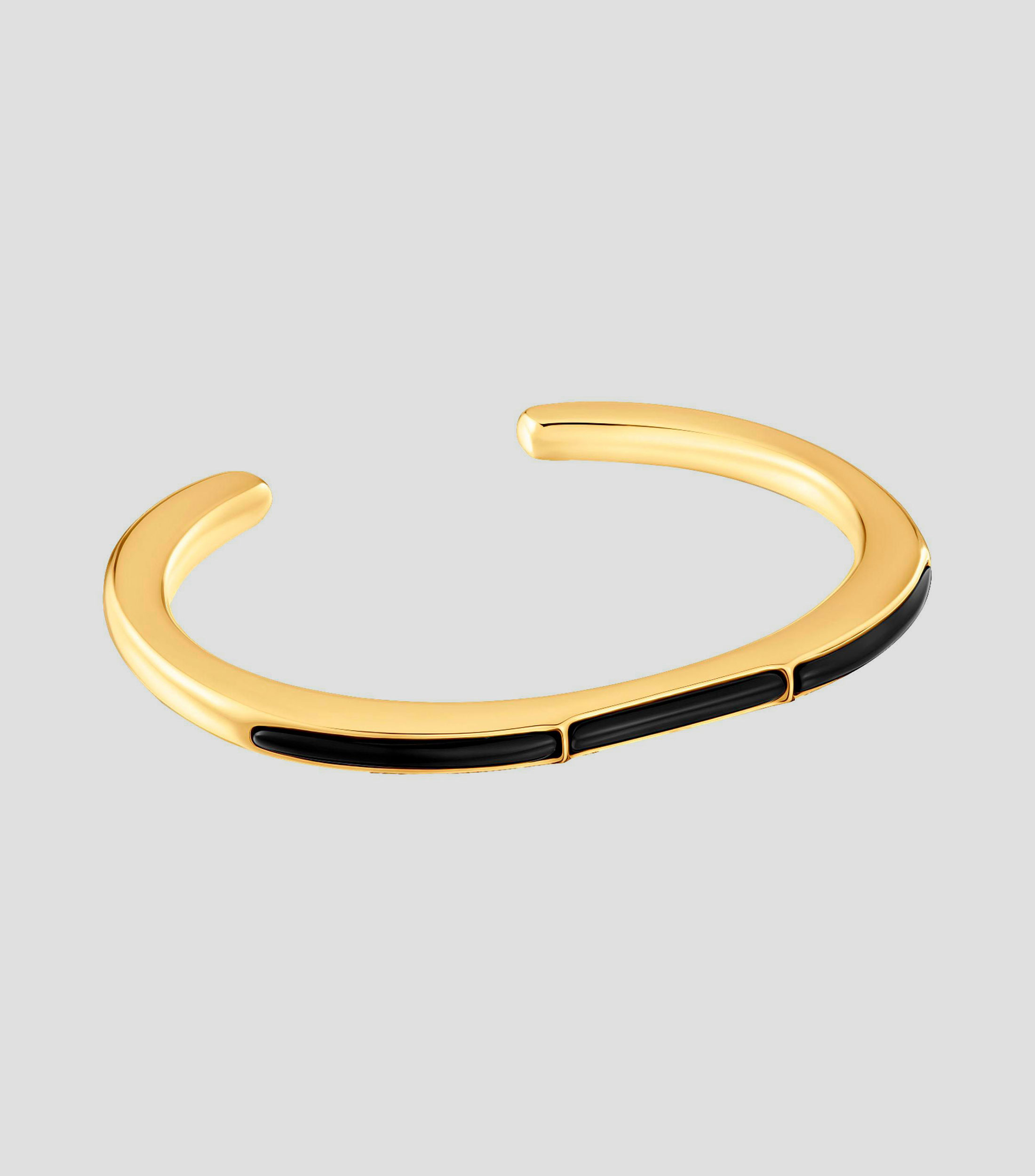 Brazalete en plata con ónix Line Mujer