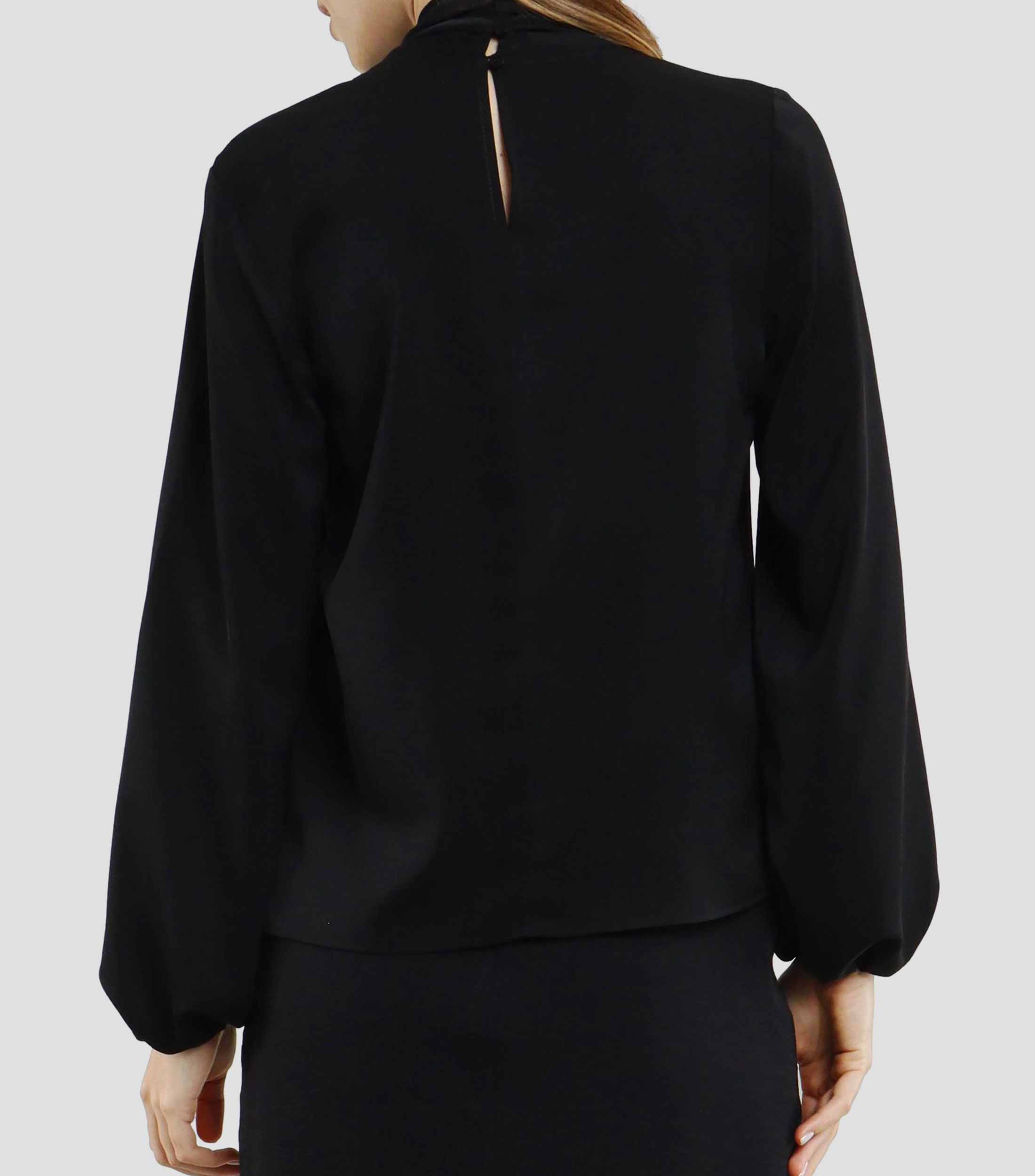 Blusa lisa manga larga Mujer