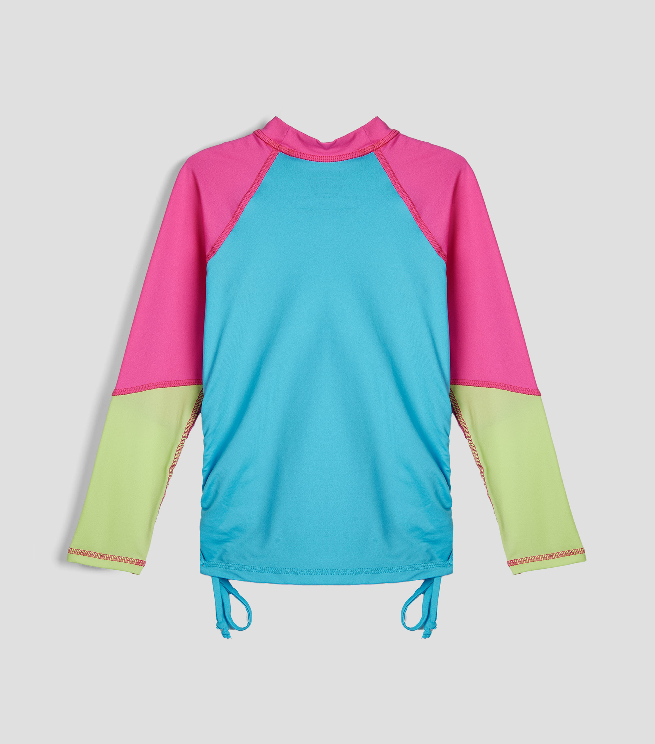 Playera traje de baño cuello redondo manga larga lisa Niña