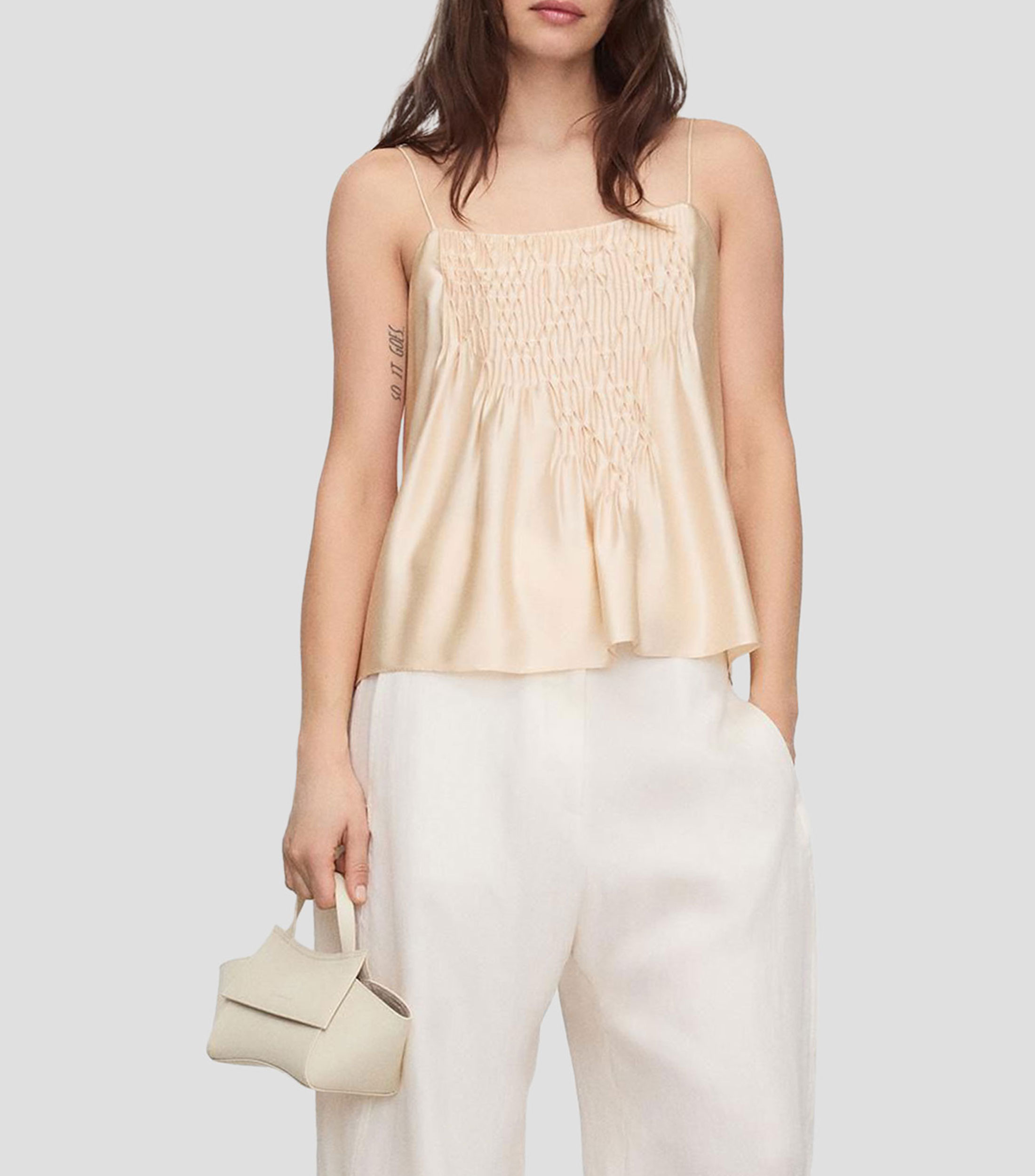 Blusa lisa sin manga Mujer