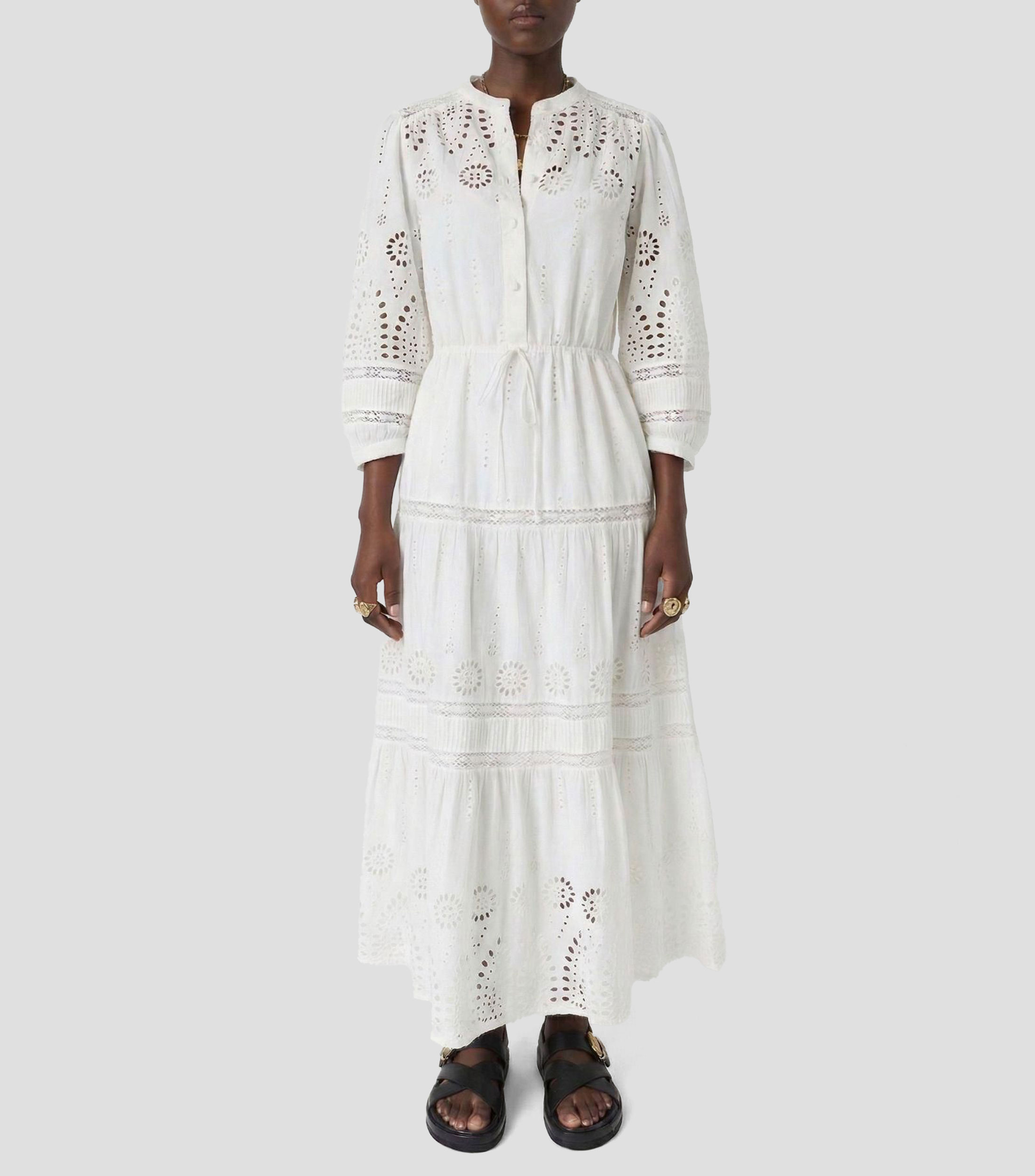 Vestido casual largo manga 3/4 Microdiseño Rhonie Mujer