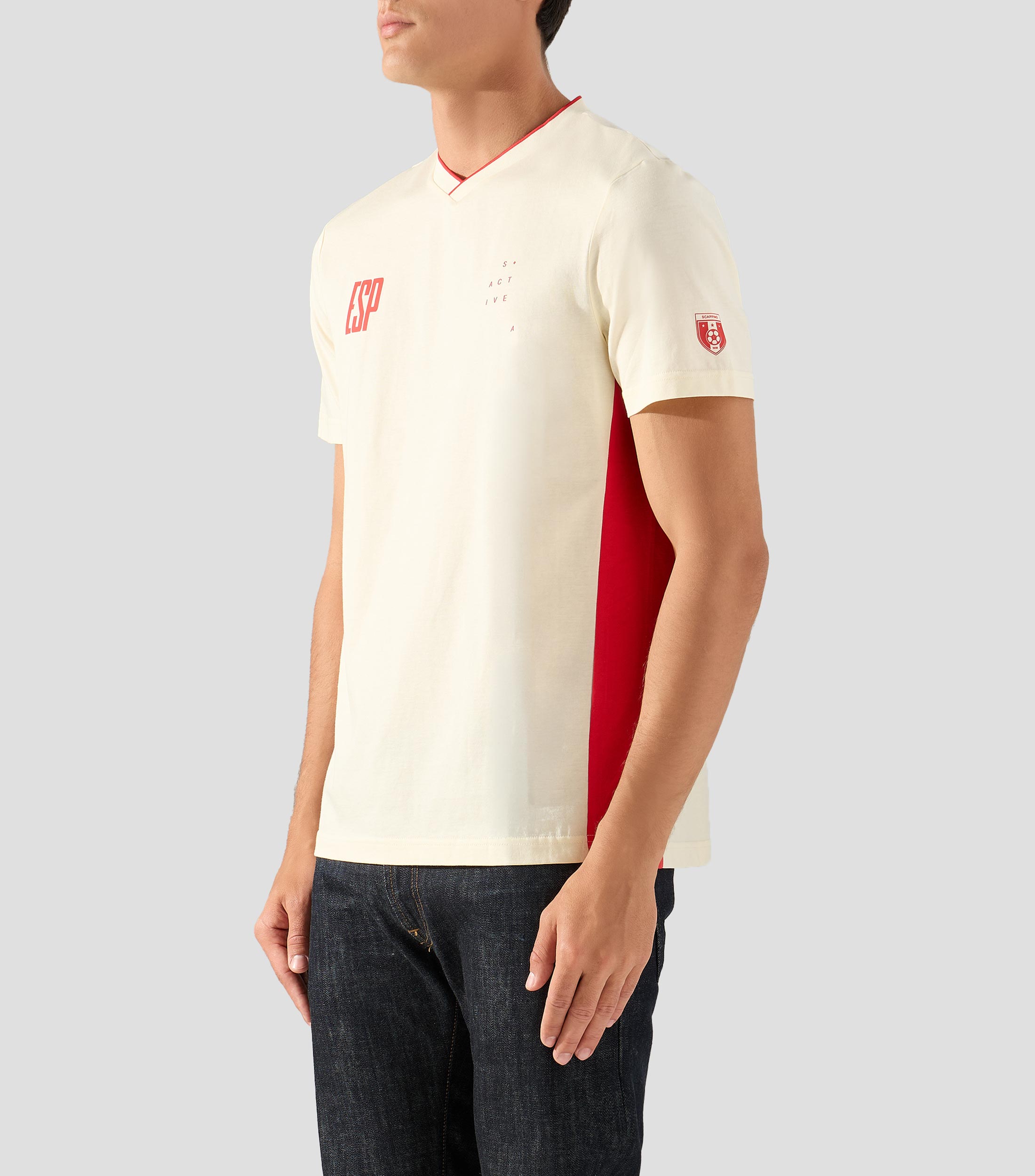 Playera cuello V manga corta lisa España Hombre