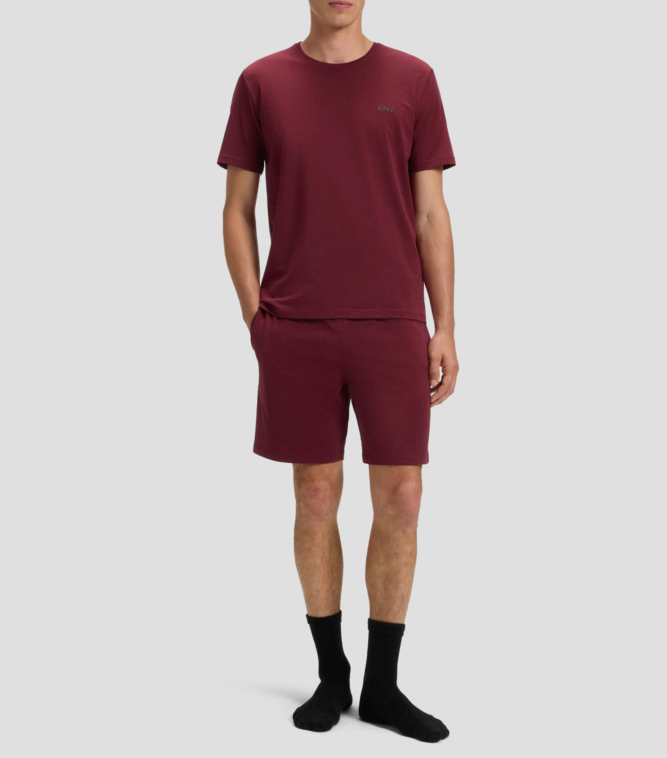 Playera de algodón elástico con logo bordado Hombre