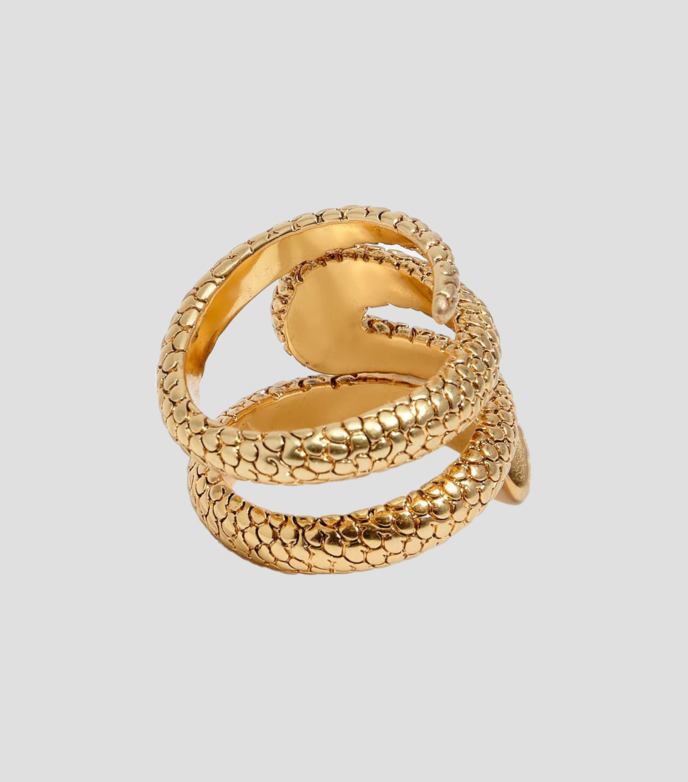 Anillo espiral serpiente textura Mujer