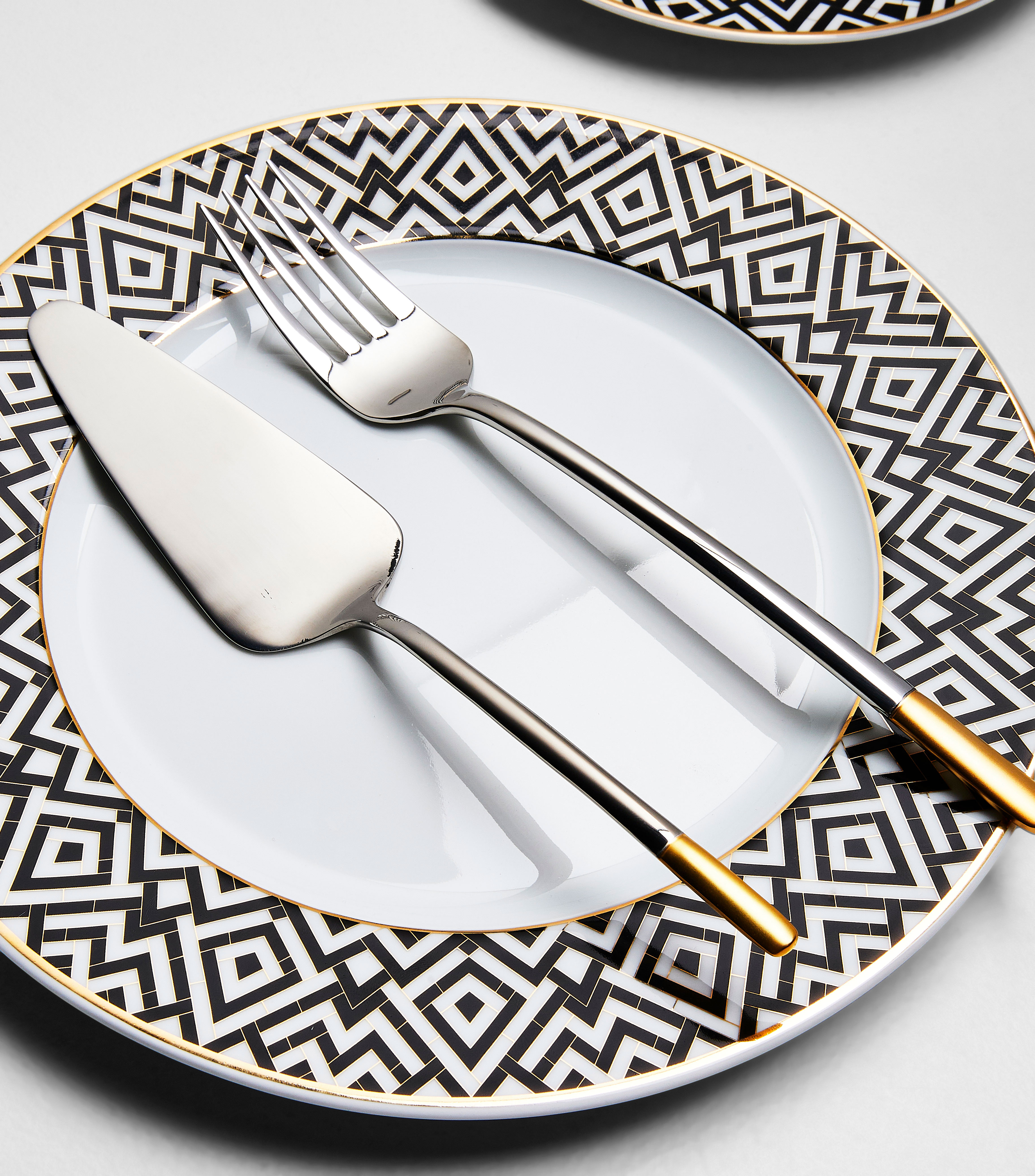 Tenedor para servir Ella con Oro