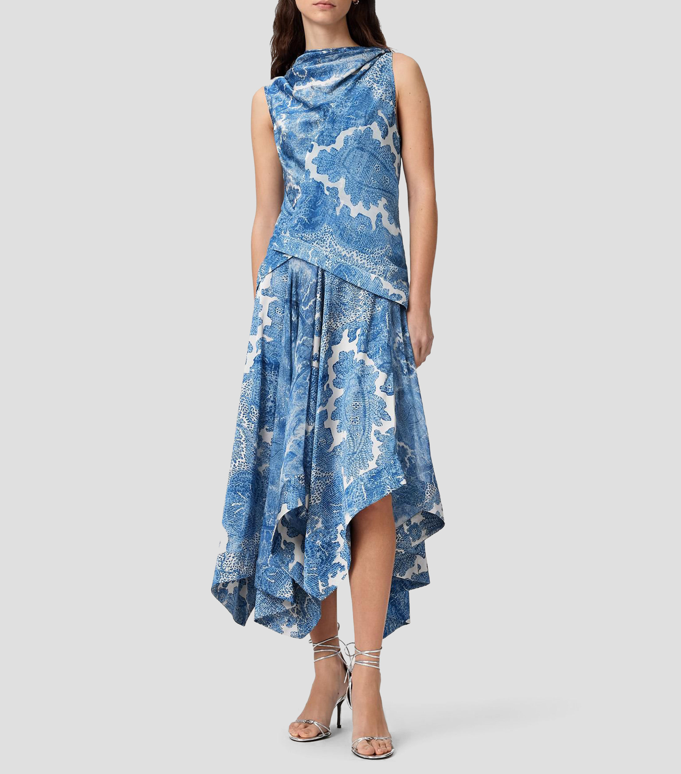 Vestido midi fantasía Mujer