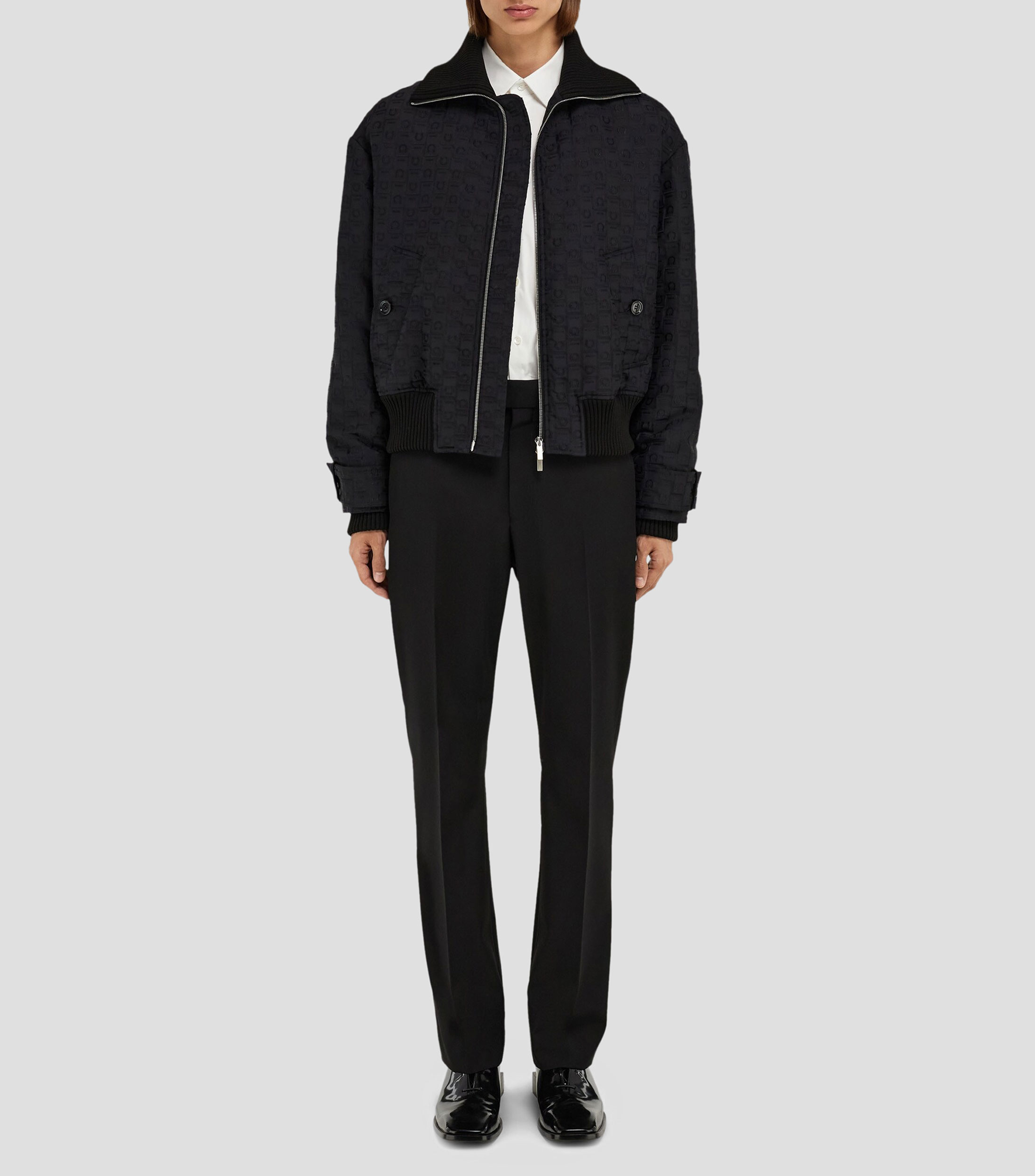 Chamarra de nylon Ferragamo Monogram Hombre