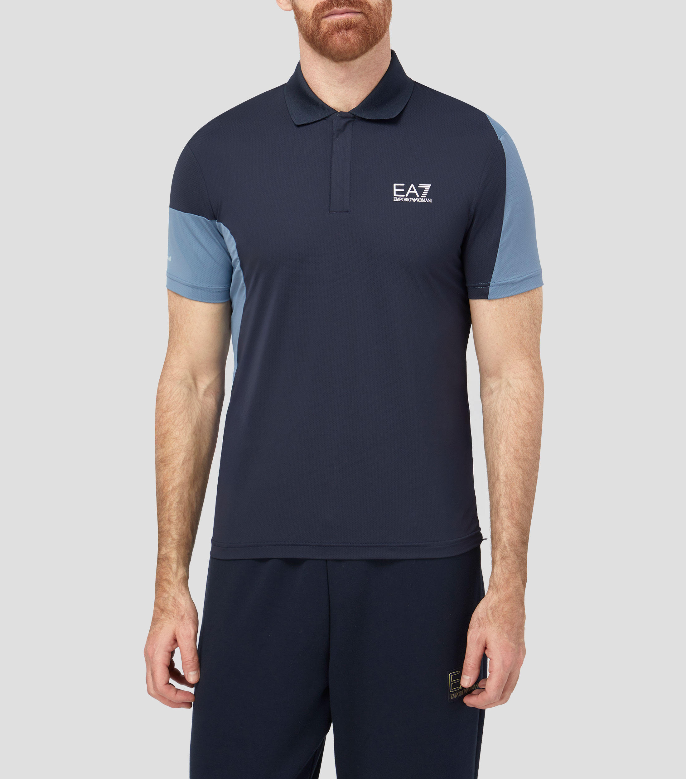 Playera tipo polo manga corta con microdiseños Hombre