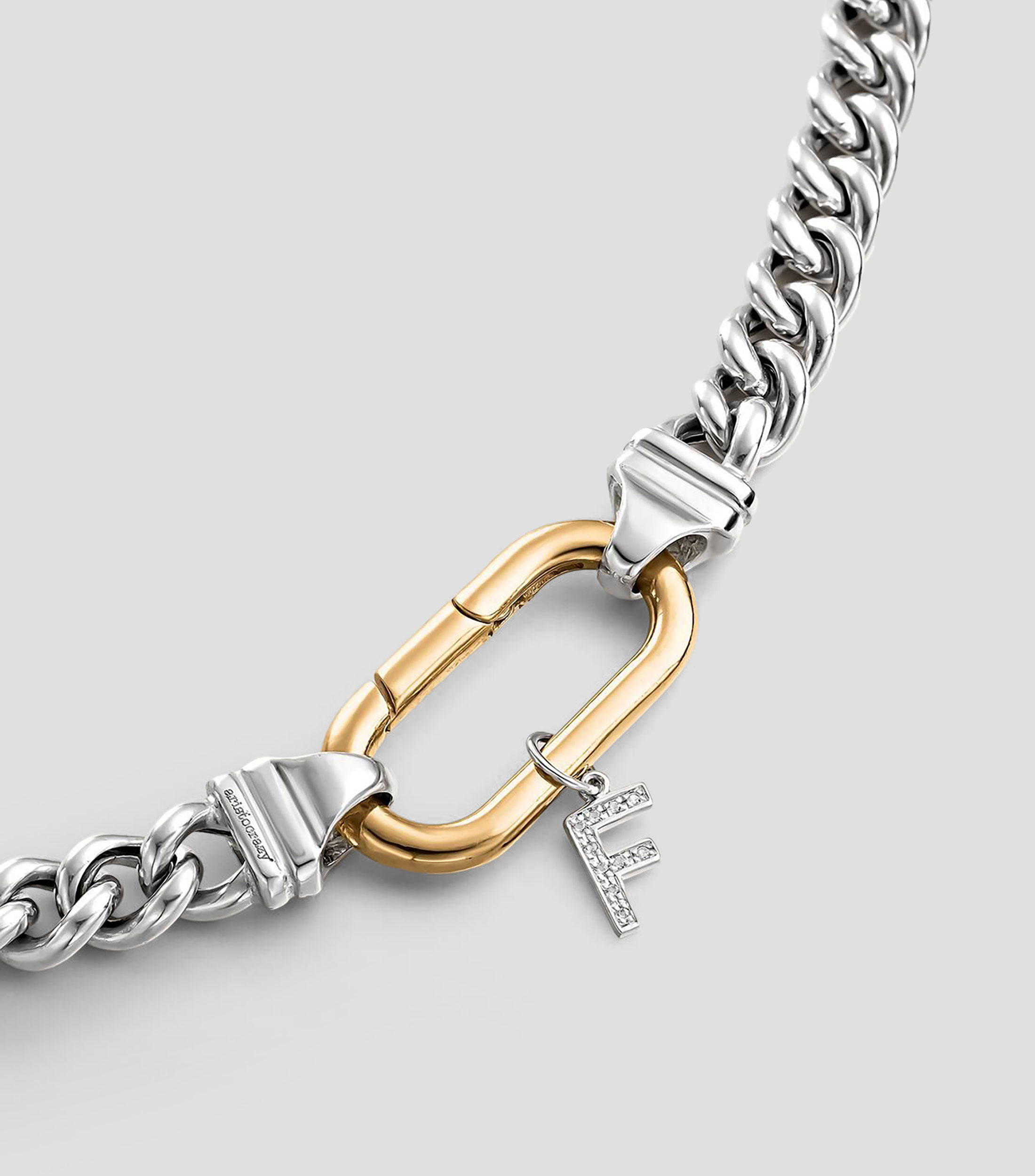 Charm letra F en plata .925 ABC con topacios blancos Mujer