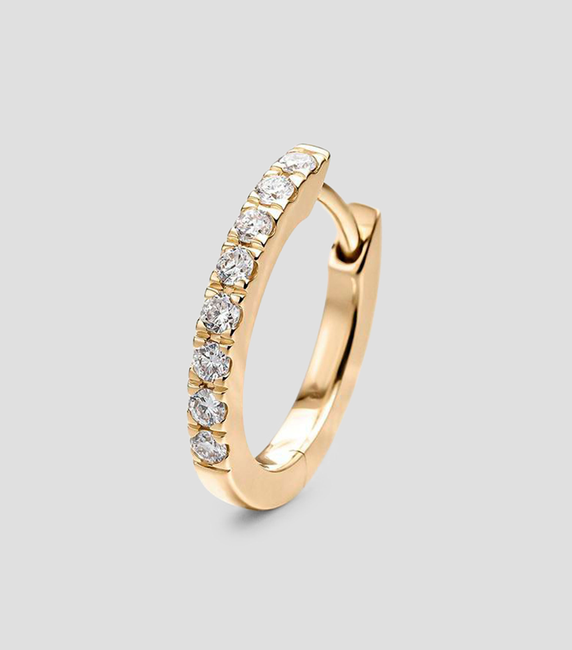 Pendiente individual en oro amarillo de 18 kilates con diamantes Mujer