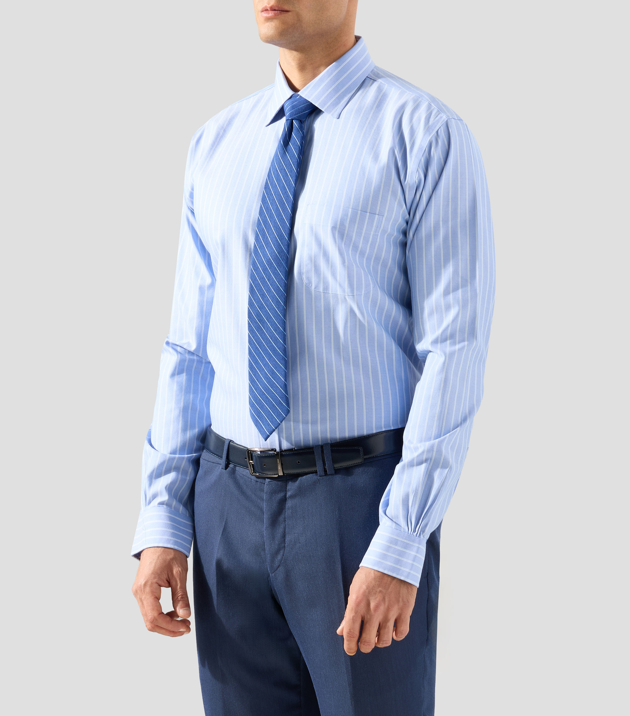 Camisa de rayas manga larga Hombre