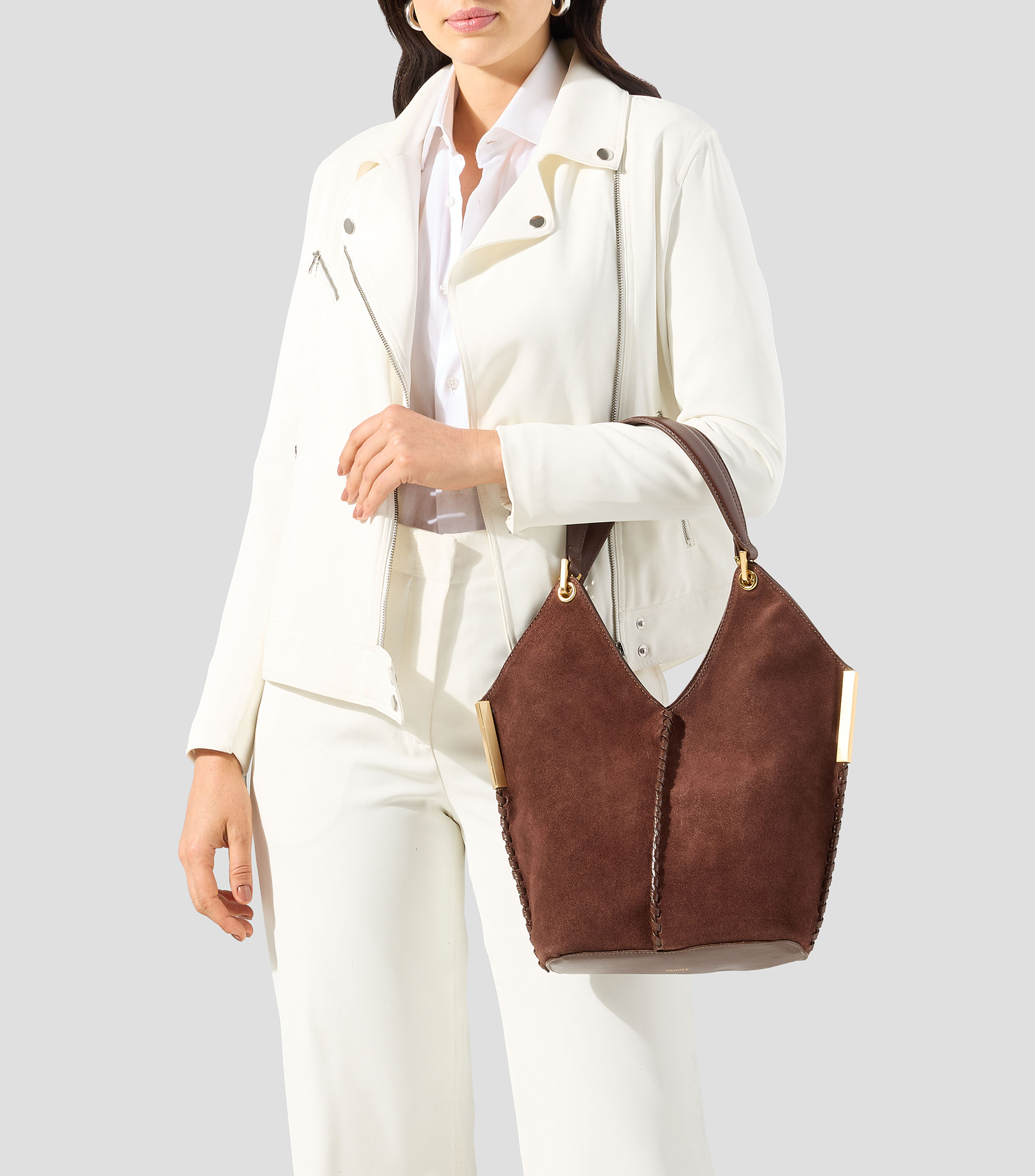 Bolsa tote café en piel Josie lisa Mujer