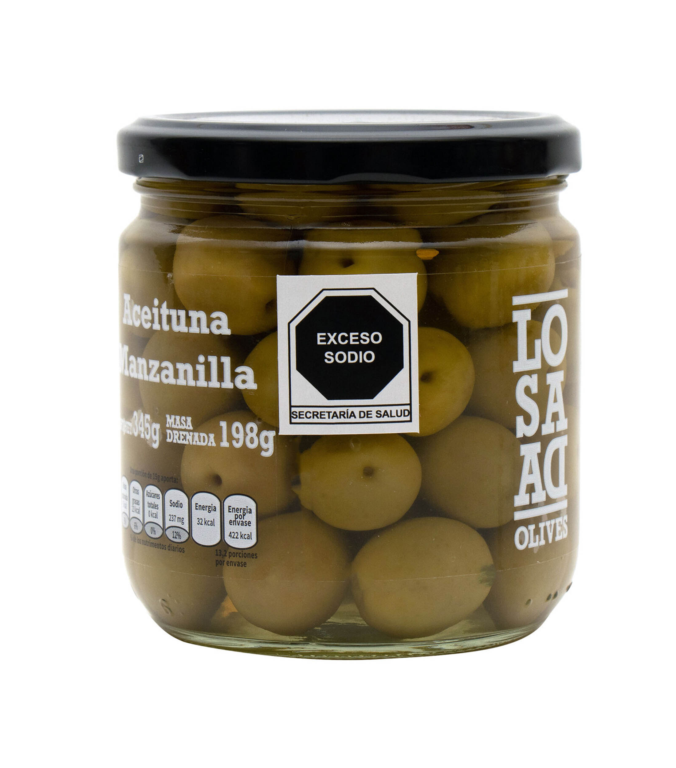 Aceitunas manzanilla con hueso, 345 g