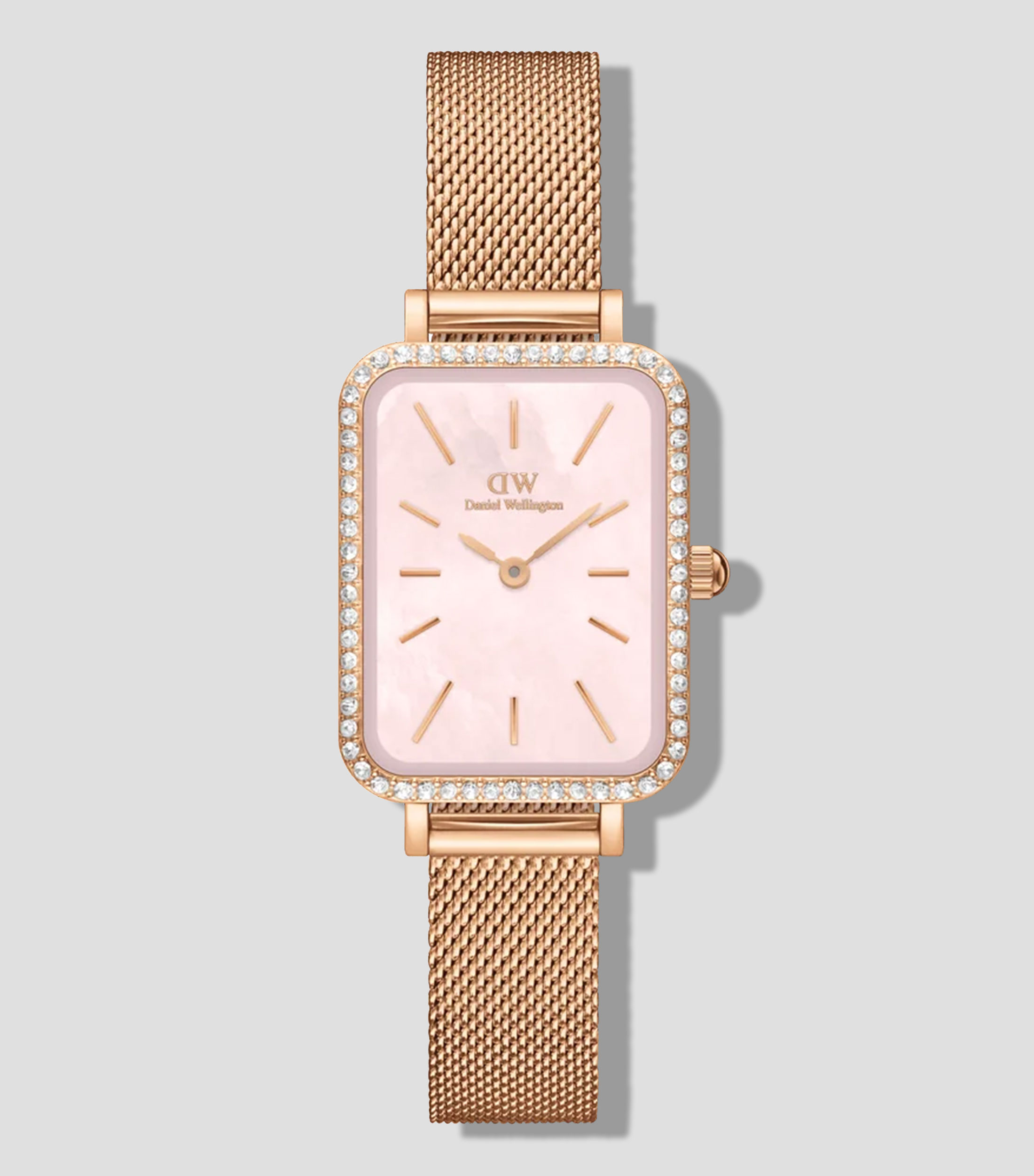 Reloj para Mujer Quadro Madre Perla Braz Mesh Casual, Rosa