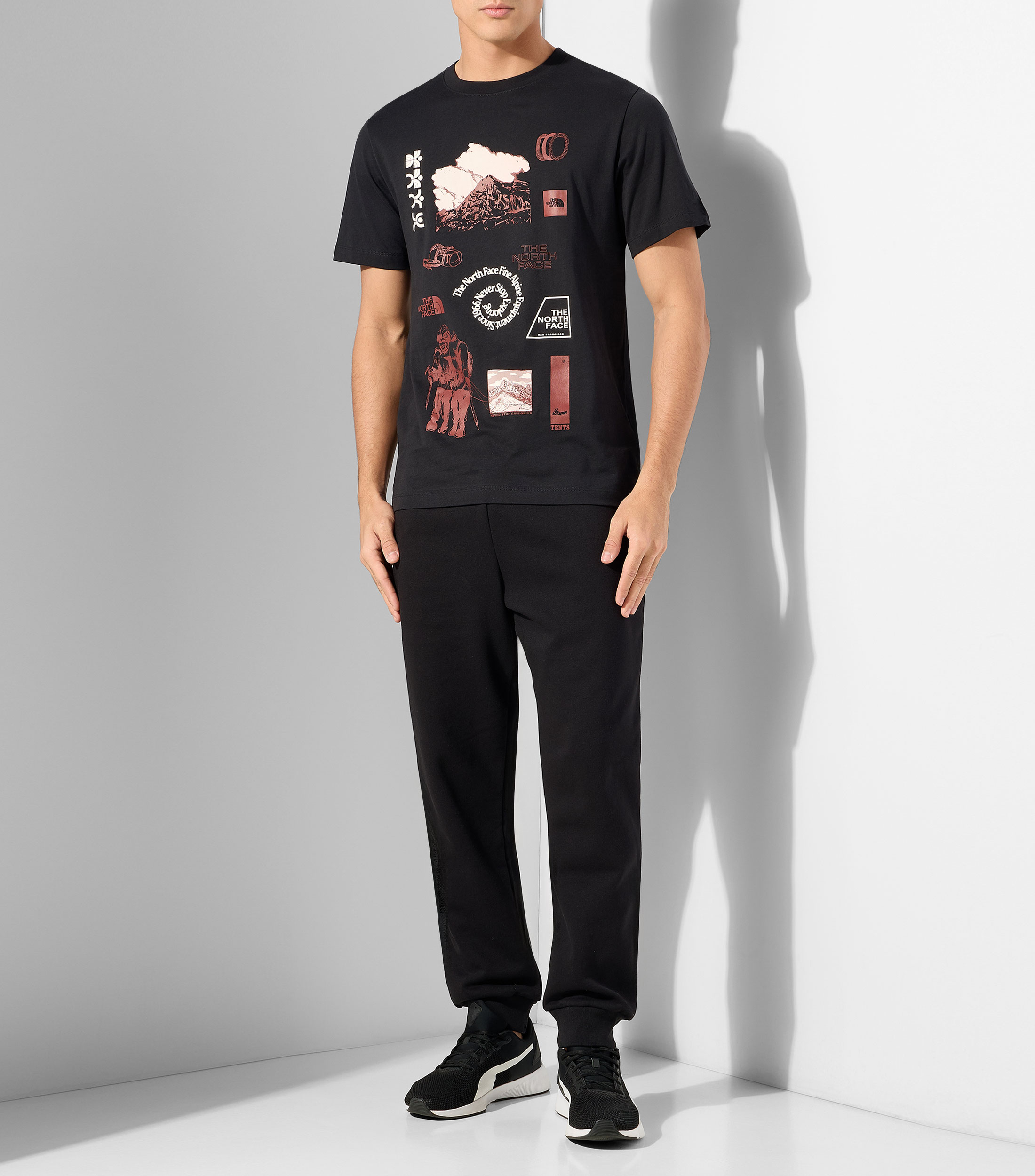 Playera cuello redondo manga corta estampada Hombre