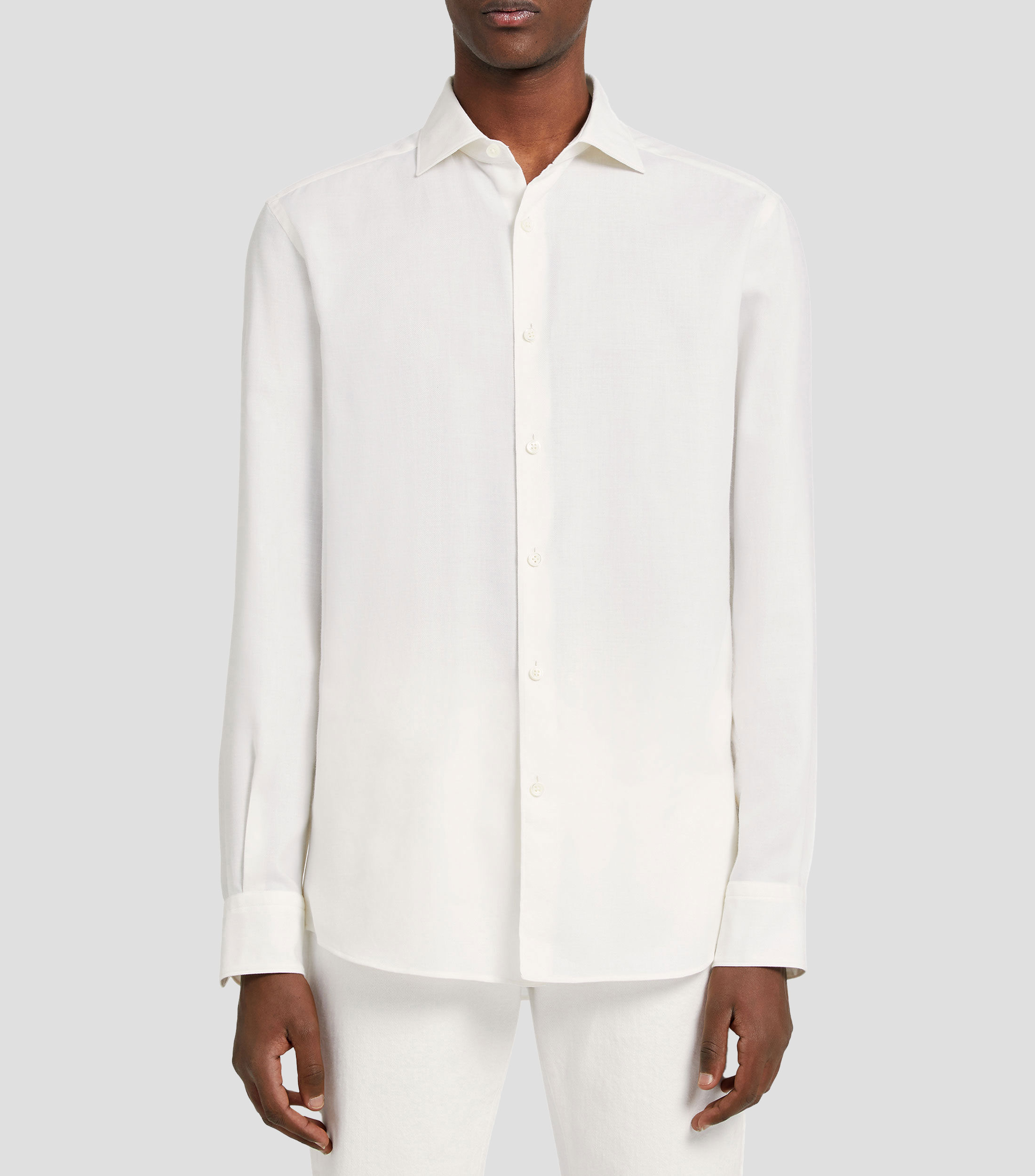 Camisa sólida manga larga Hombre