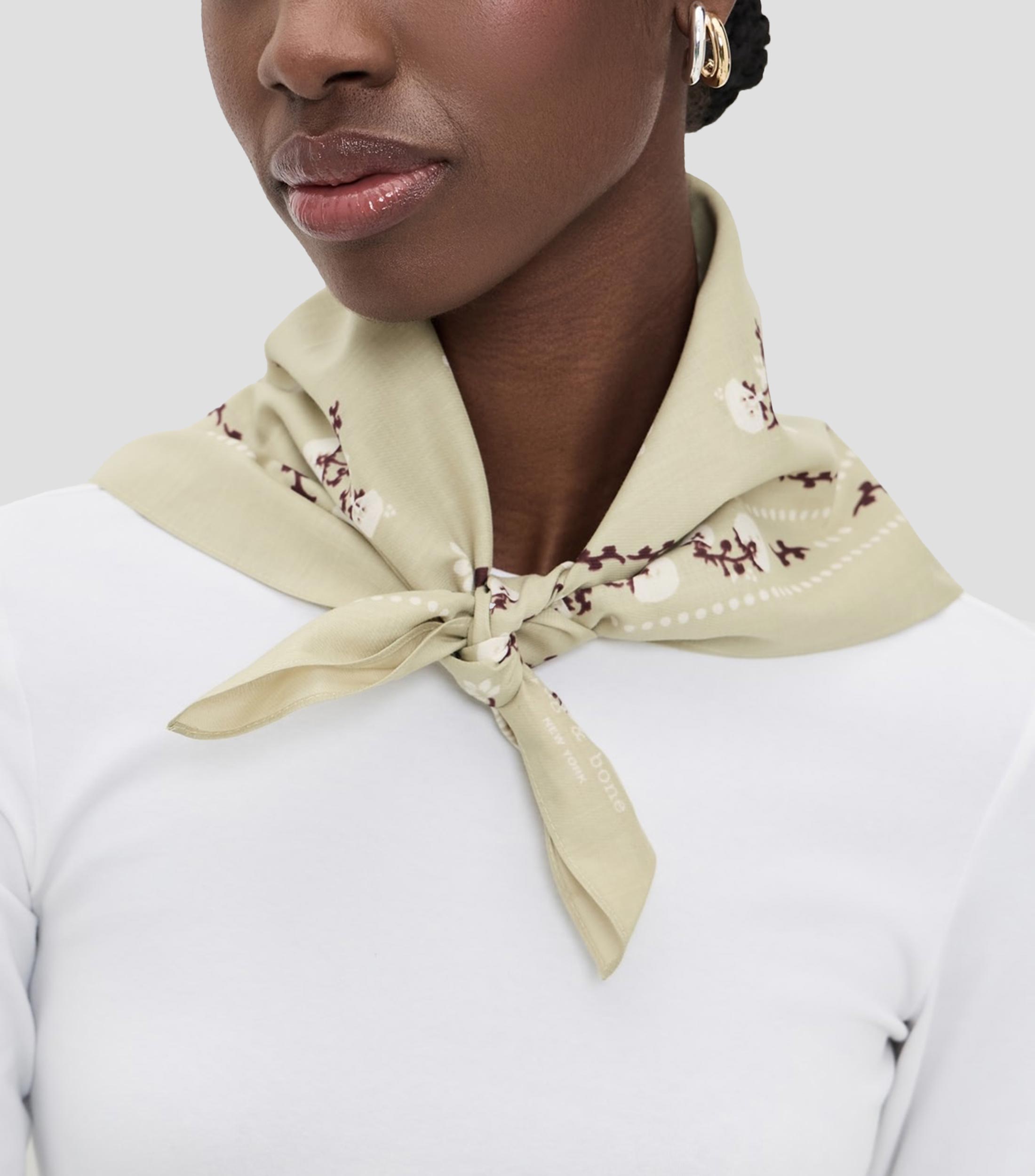 Mascada verde estampada Mujer