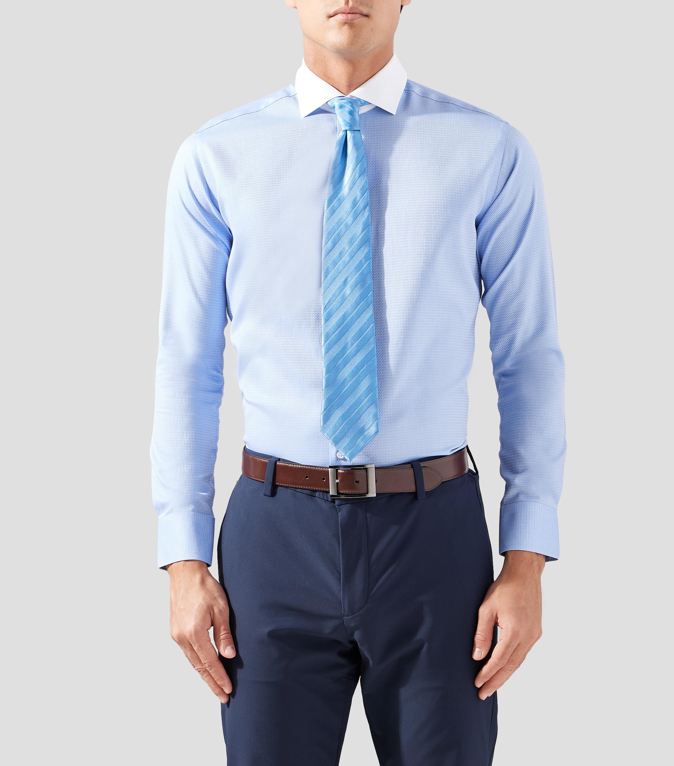 Camisa de vestir microdiseño manga larga Hombre