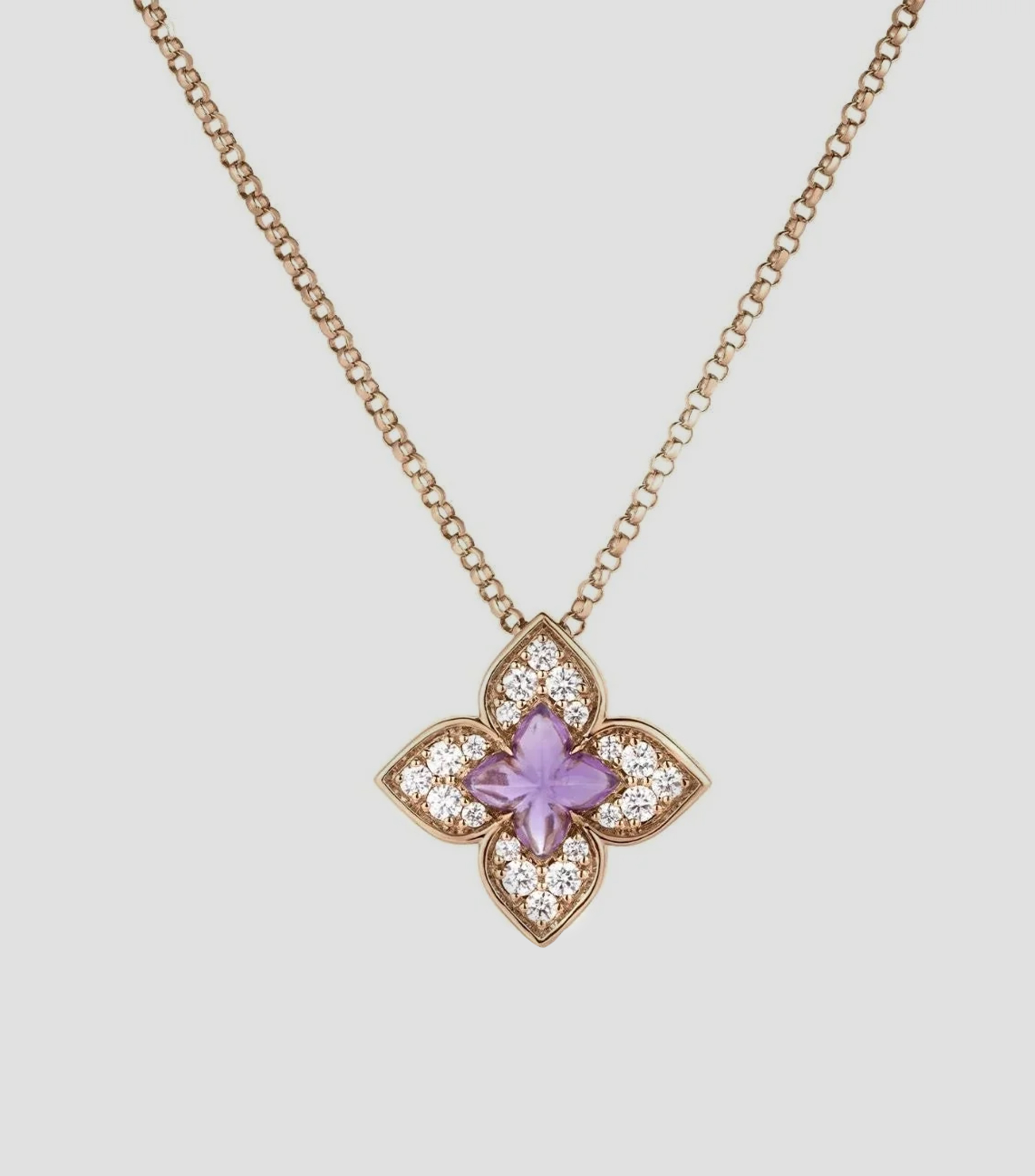 Collar en oro rosa de 18 kilates con diamantes y amatista Venetian Princess Mujer