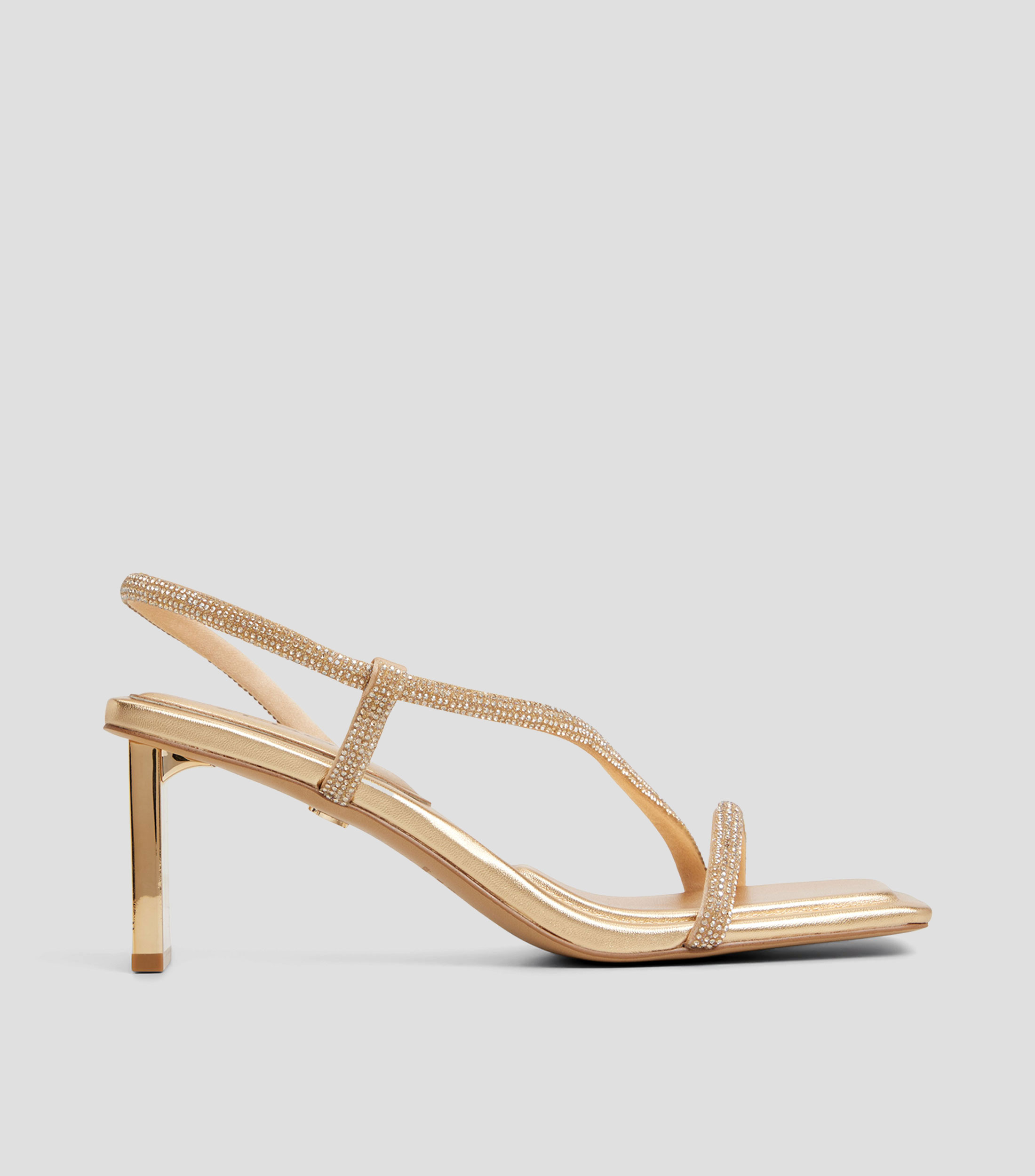 Sandalias Slingback con tacón medio y ancho Mujer