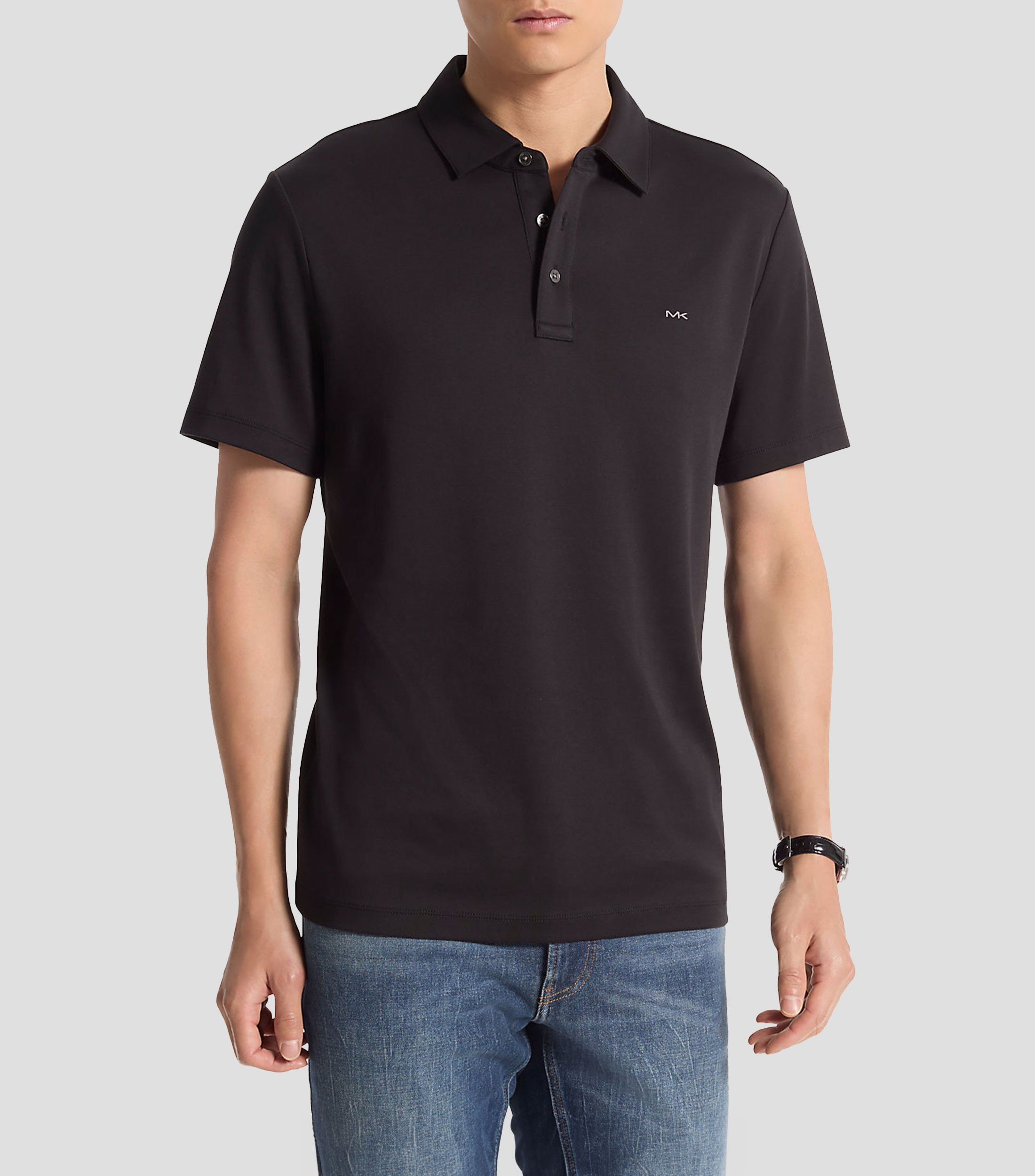Playera tipo polo manga corta lisa Hombre