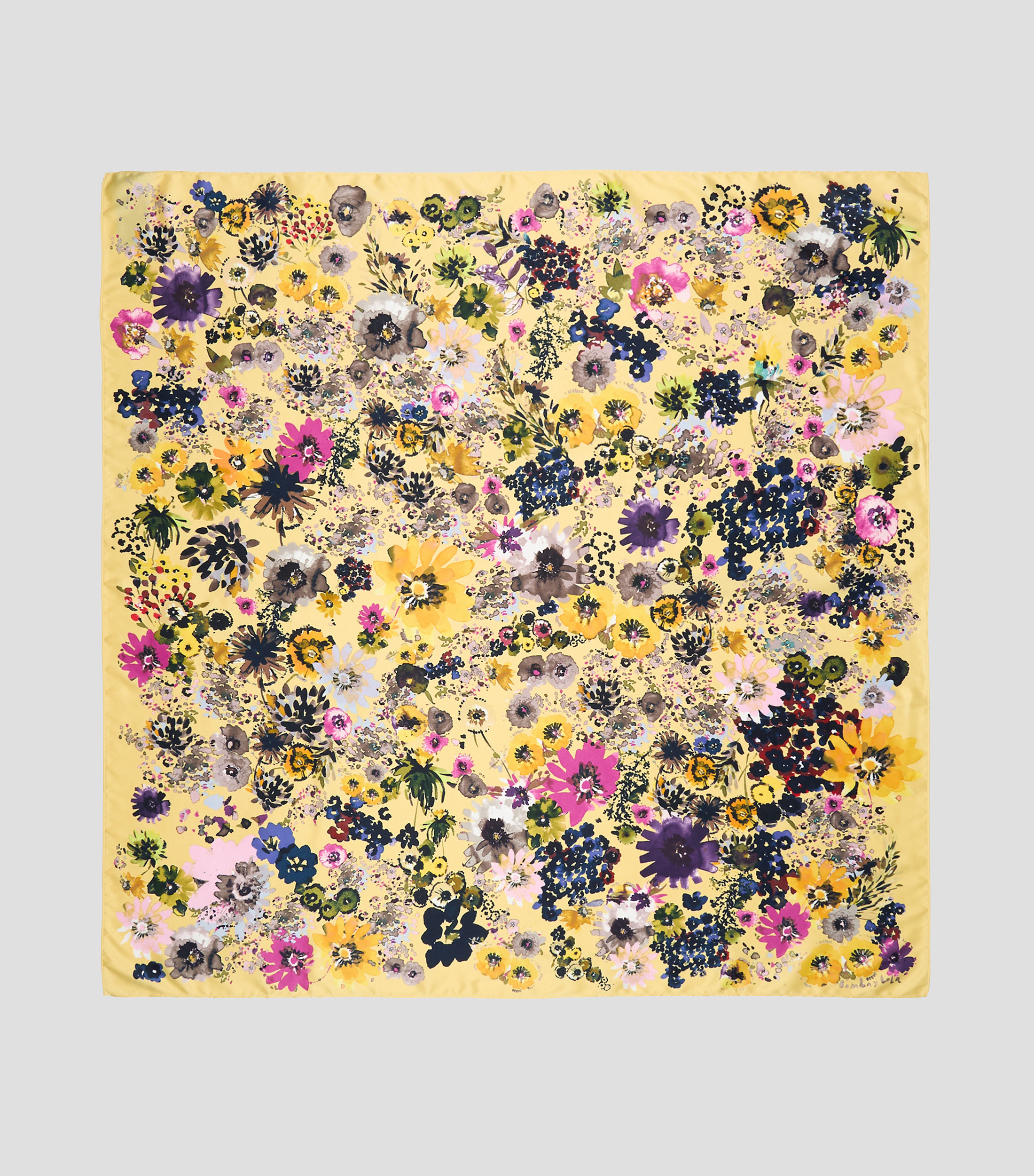 Pañuelo con estampado flores acuarela Mujer