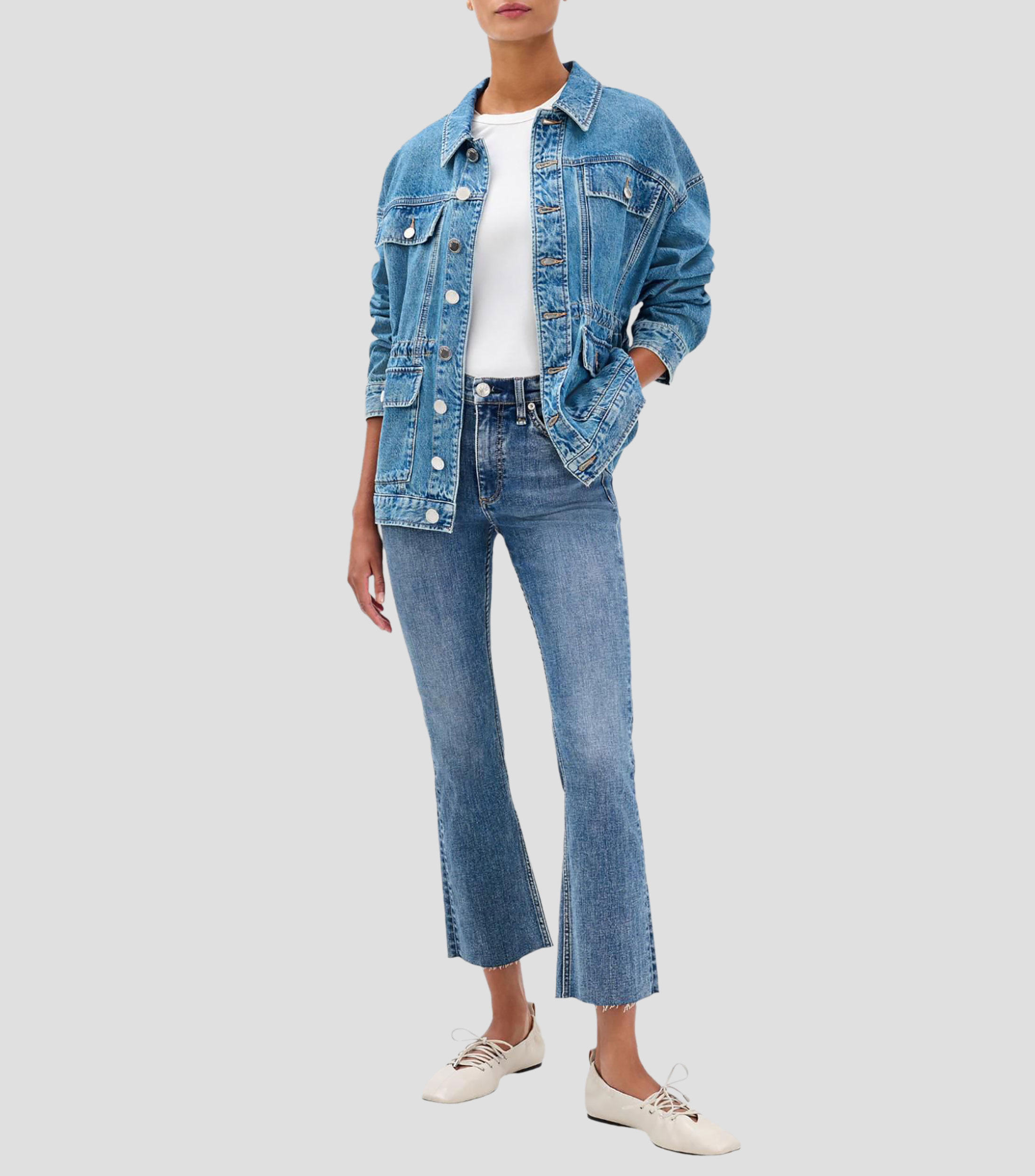 Jeans capri flared Mujer