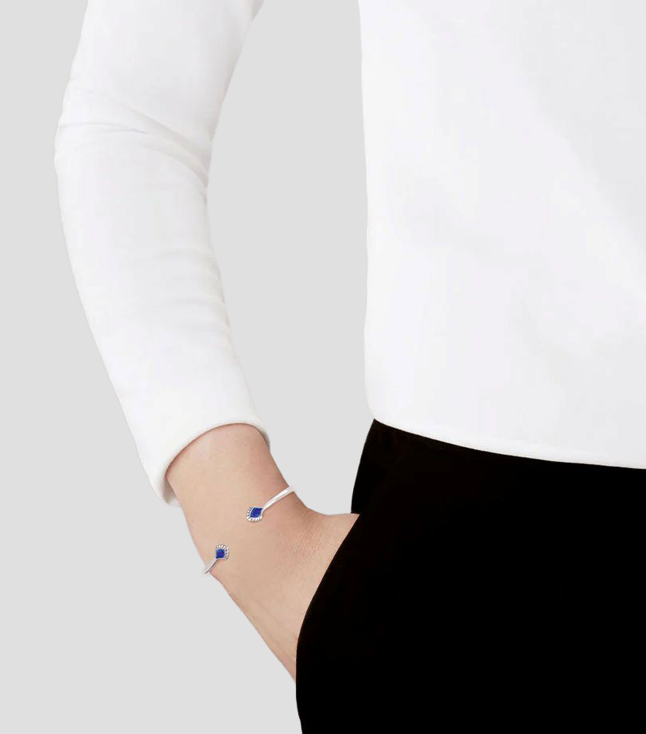 Pulsera flexible en plata con cristales Paon Small Mujer