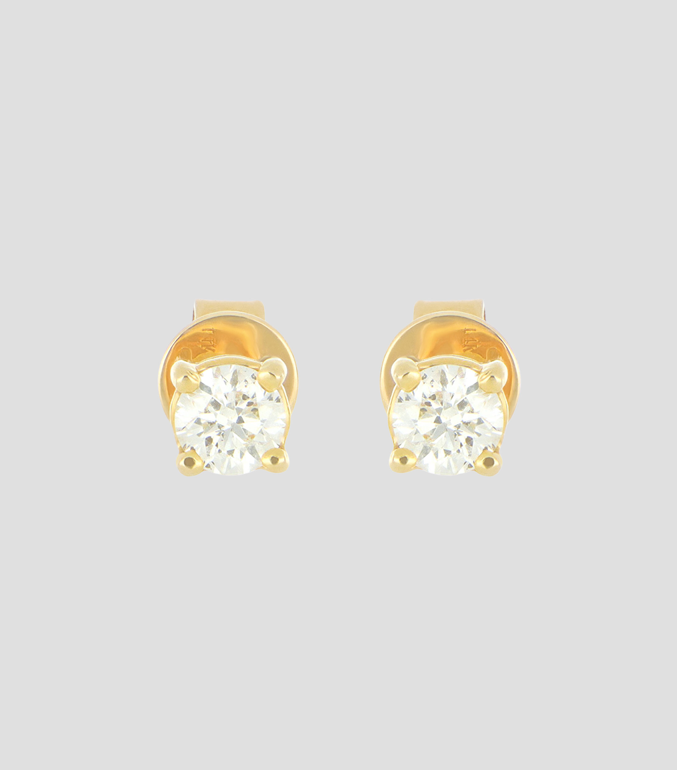Broqueles en oro amarillo de 14 kilates con diamantes Mujer