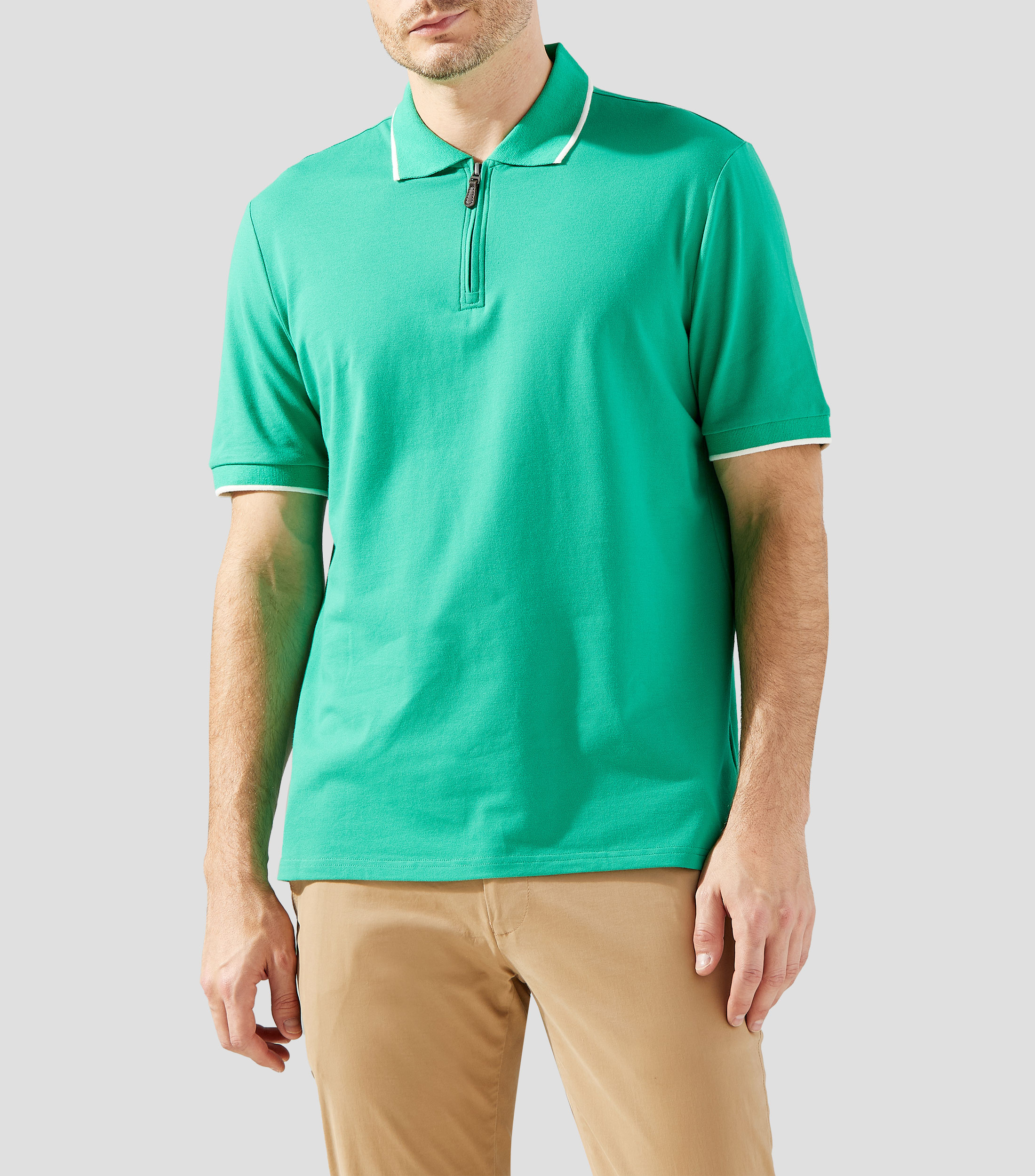 Playera tipo polo de manga corta lisa Hombre