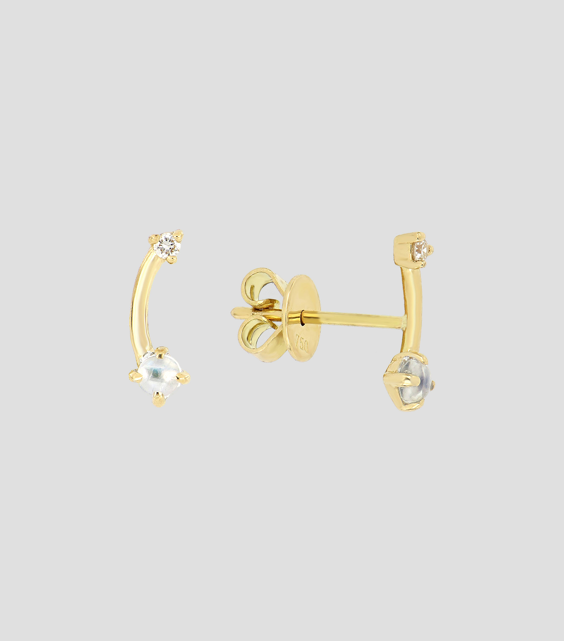 Broqueles en oro 18 kilates con diamantes y gema natural Mujer