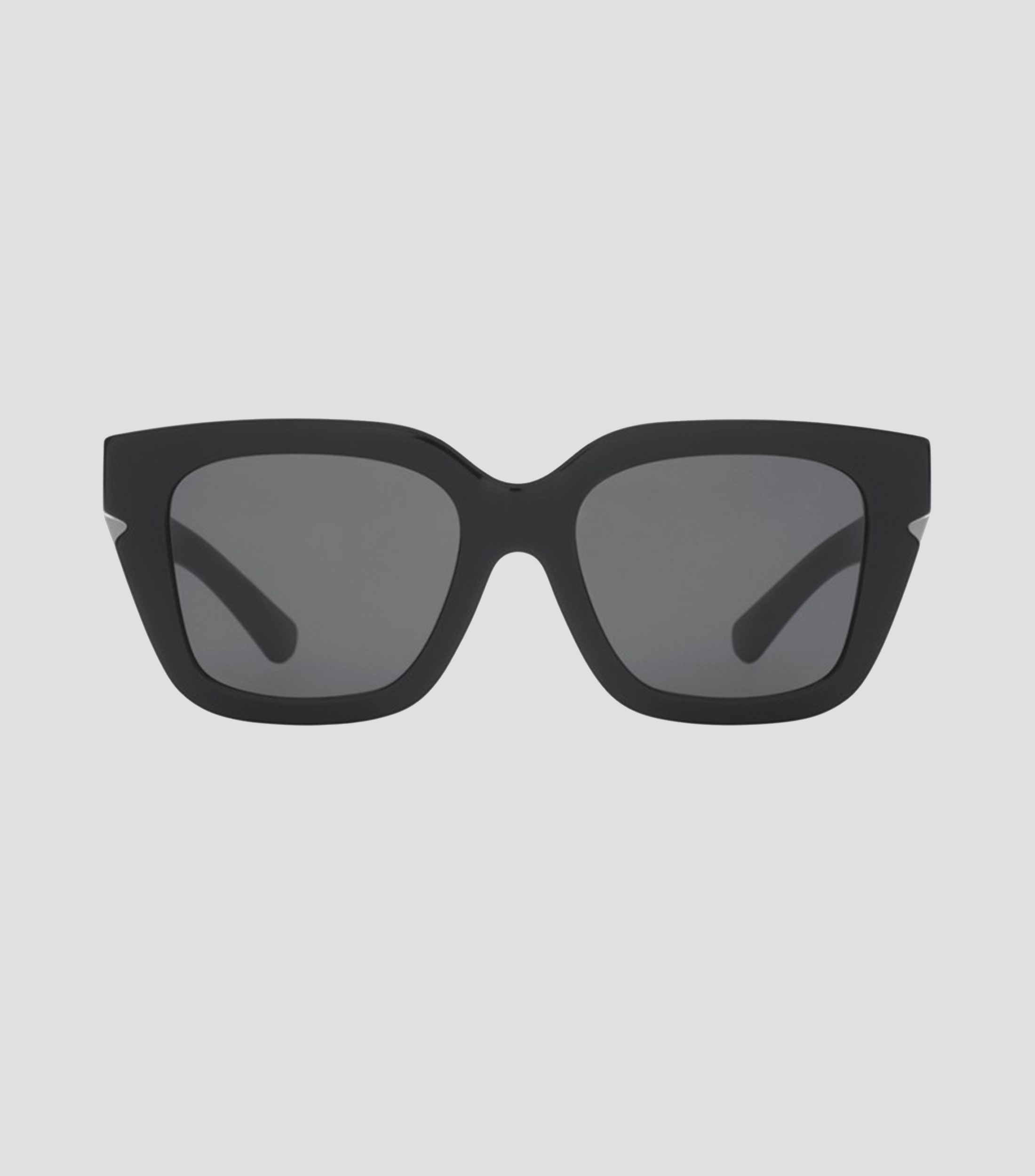 Lentes de sol cuadrados Inlaid Check negros Mujer