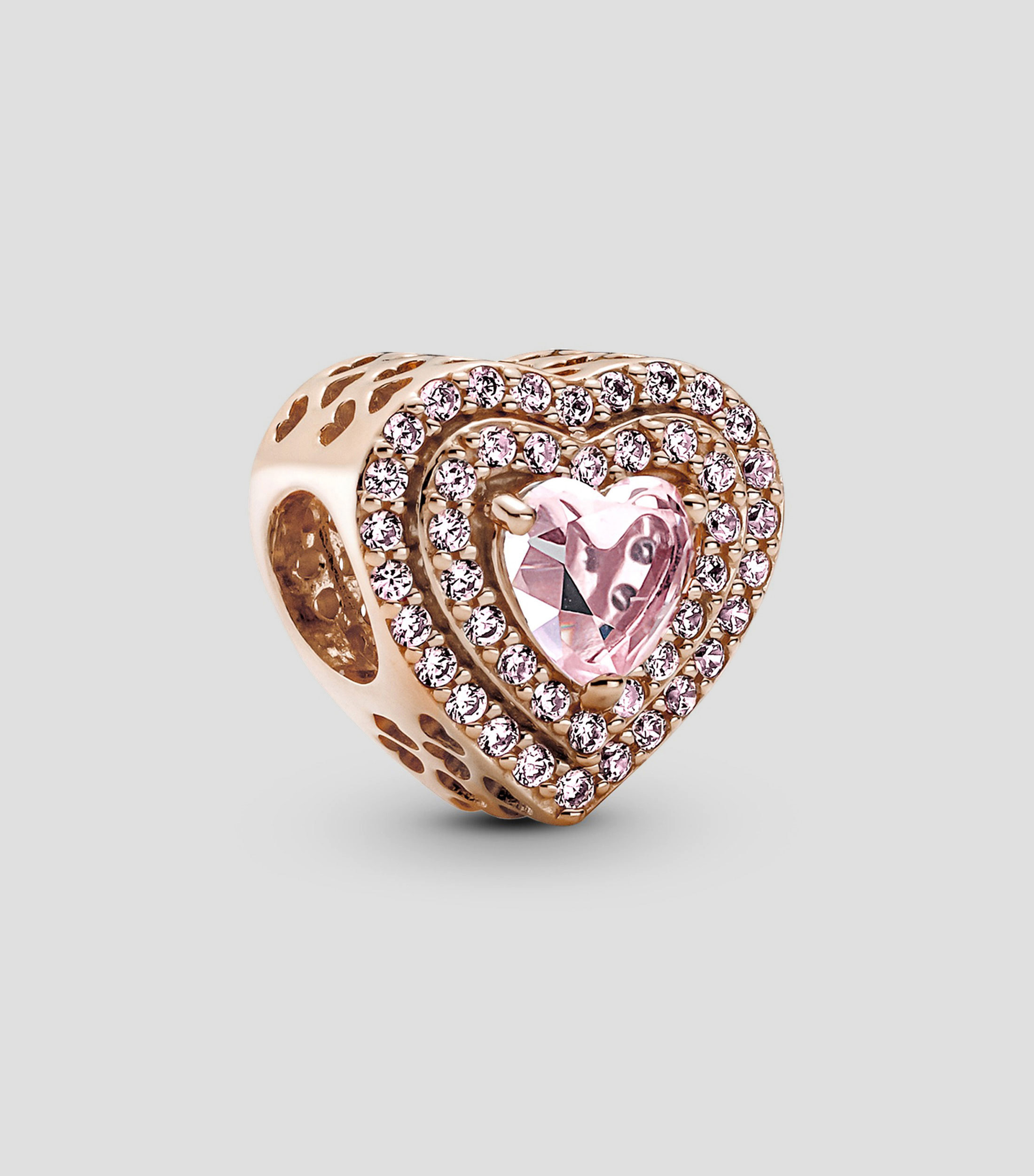 Charm en Plata Corazon Nivelado Brillante con Zirconitas Cubica Mujer