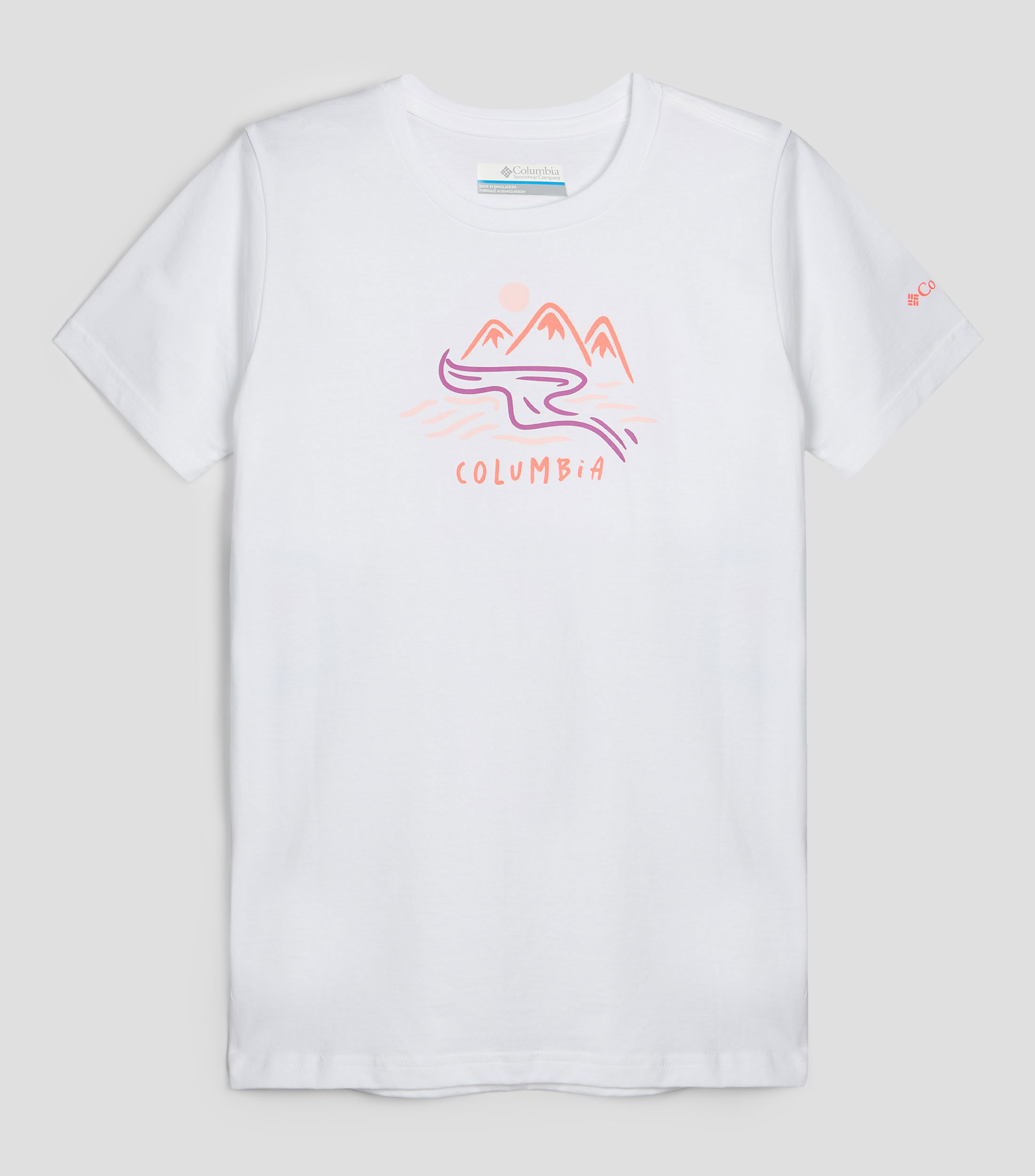 Playera cuello redondo manga corta con montana Niña