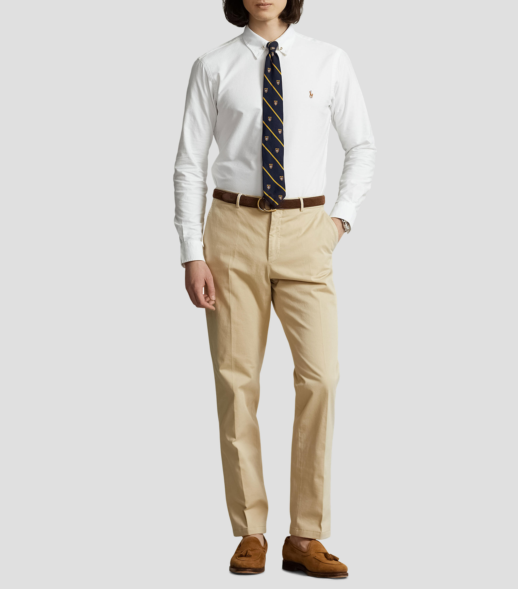 Camisa lisa manga larga Hombre