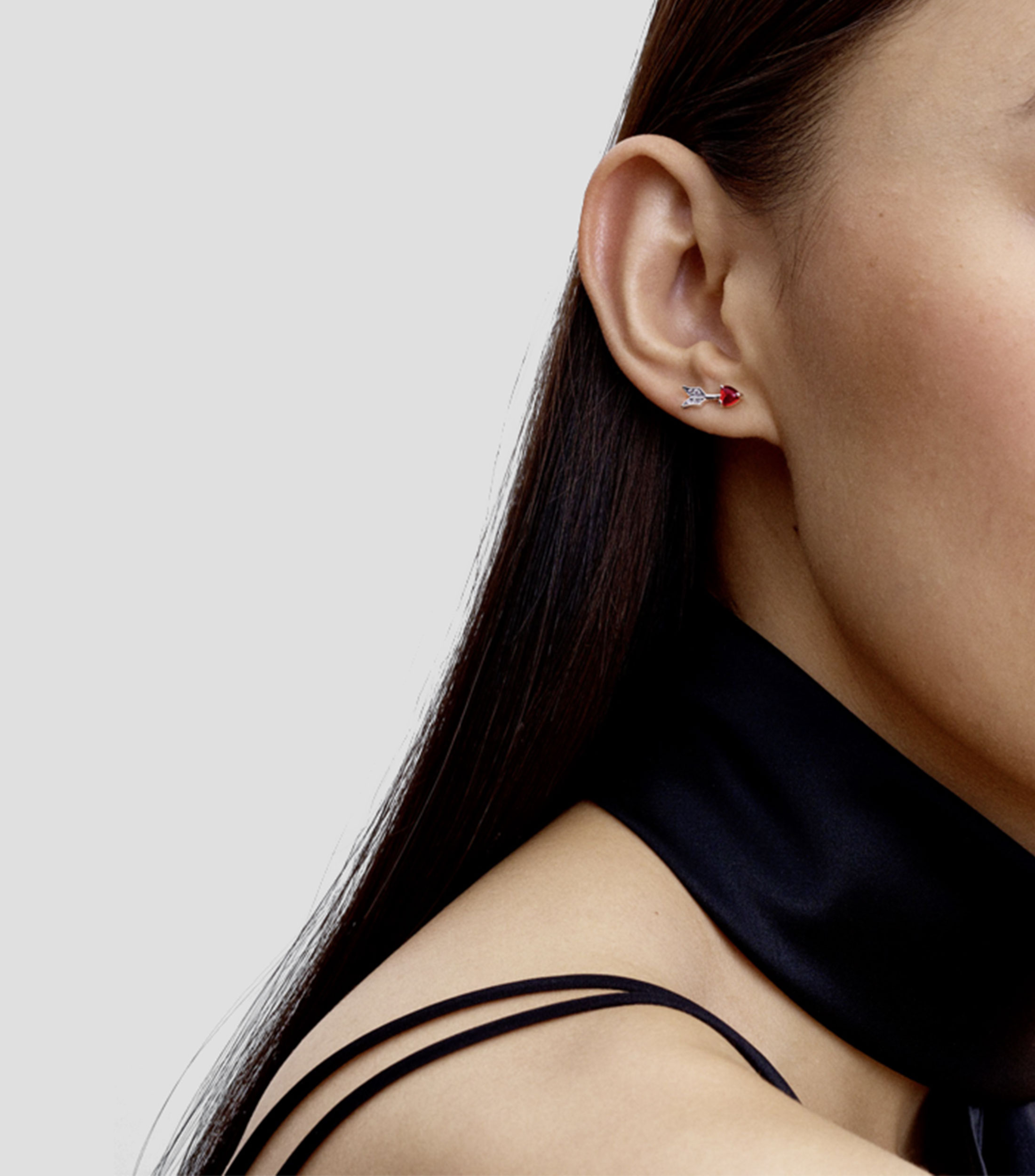 Aretes Arrow en Plata .925 con Circonitas Mujer