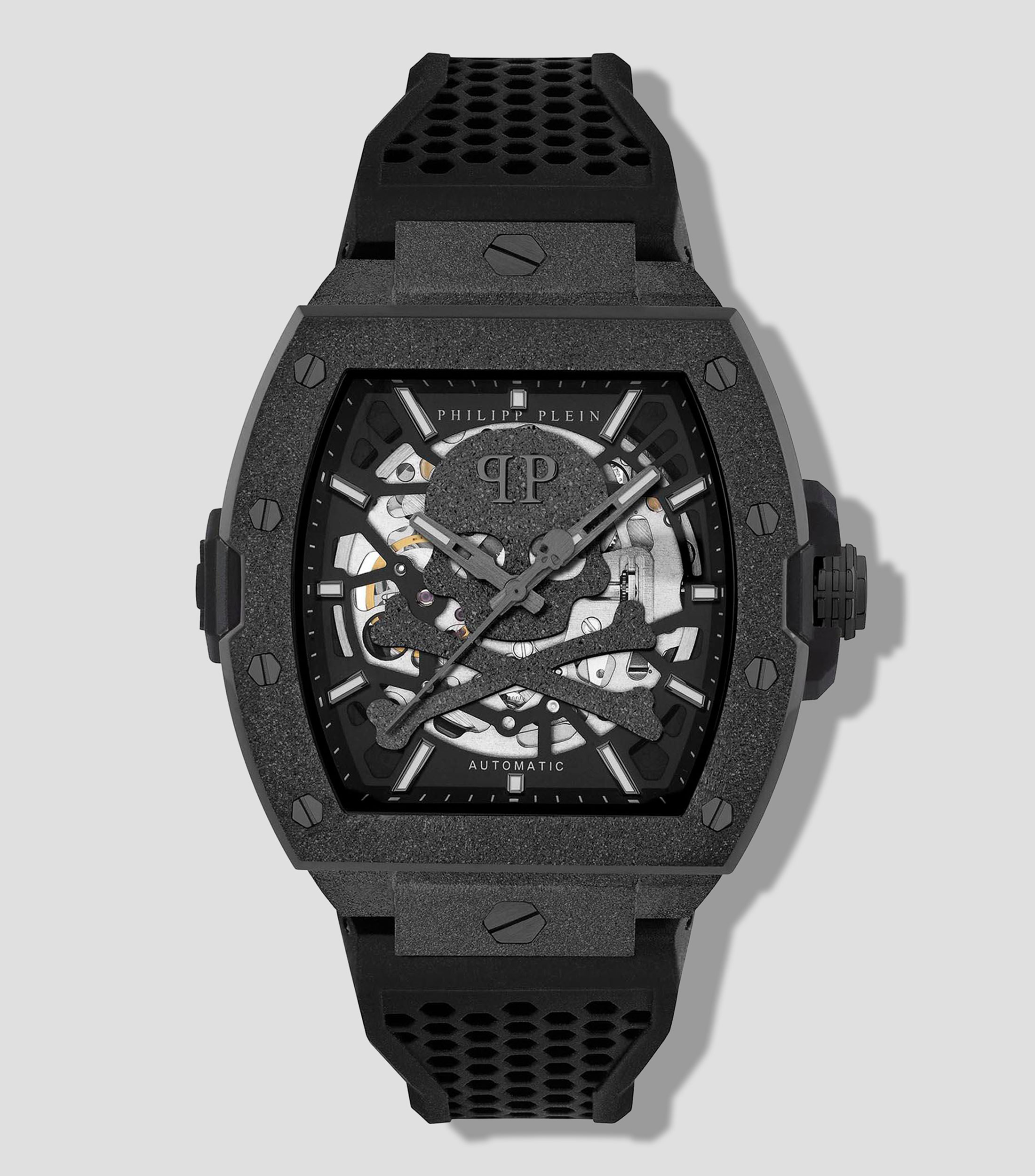 Reloj para hombre Skeleton Casual, Grafito, Negro