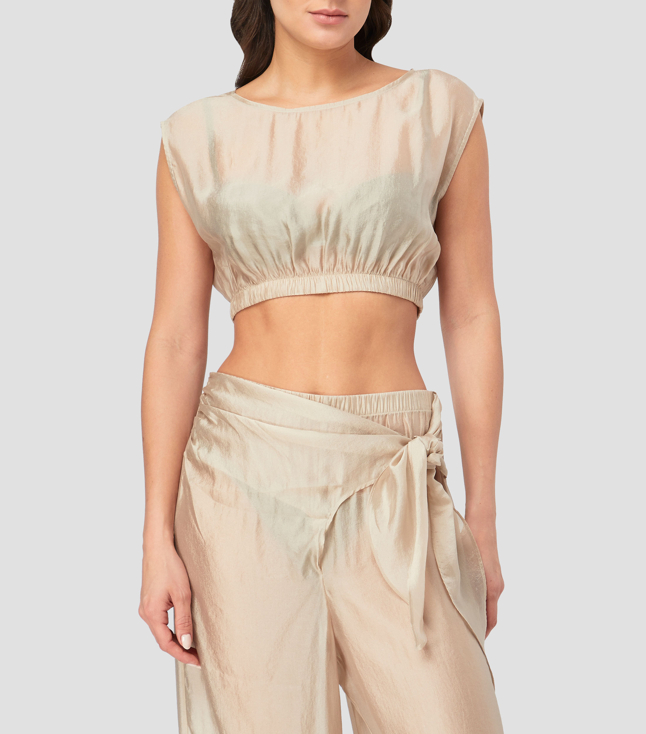 Blusa liso Sin mangas Mujer