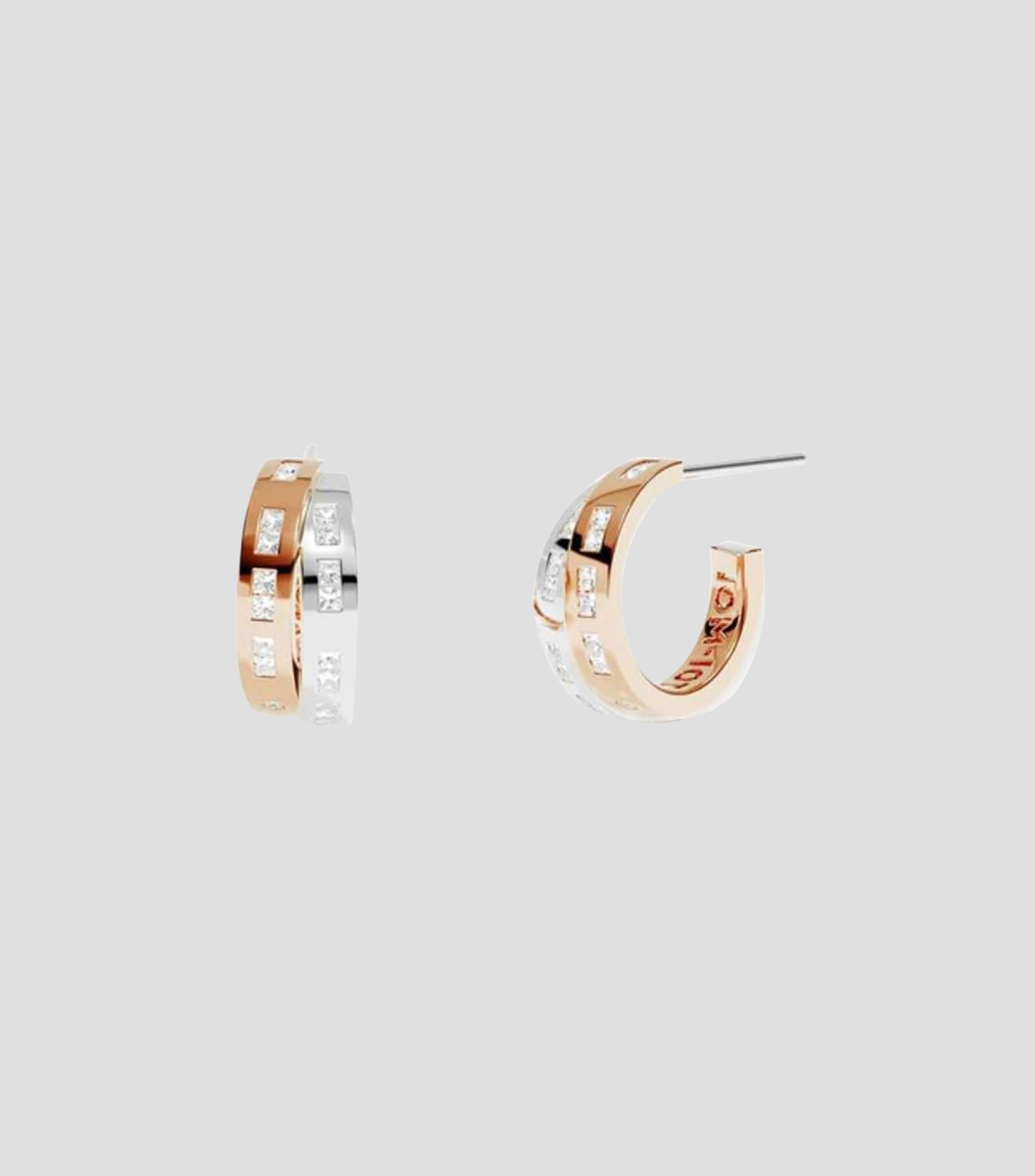 Aretes Morse Code Toi Moi con circonita Mujer
