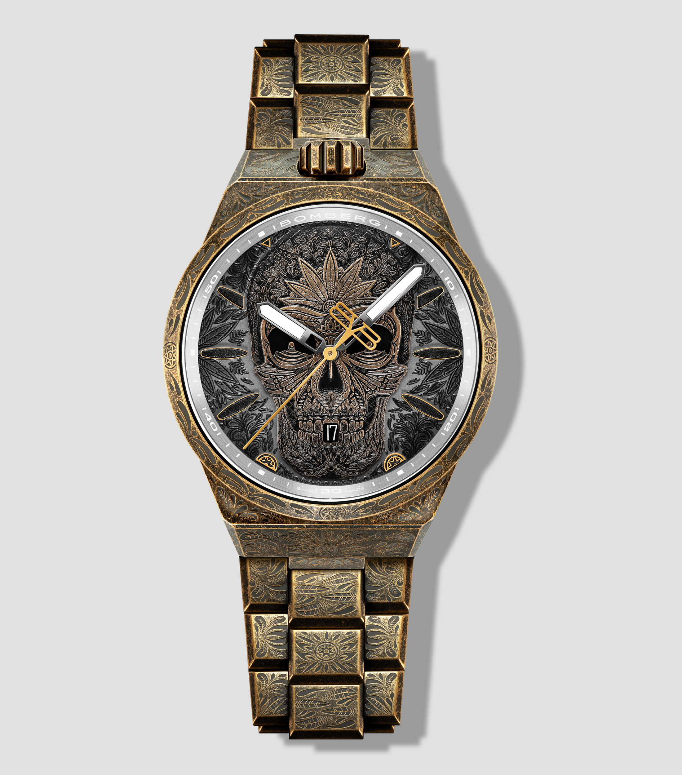 Reloj para Hombre Holbox Skull Casual, Bronce